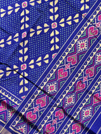 Blue Fancy Design Handwoven Patola Silk Saree
