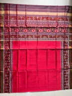 Plain Gala Border With Designer Blouse Handwoven Patola Silk Saree