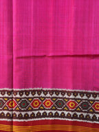 Plain Pink Gala Border With Designer Blouse Handwoven Patola Silk Saree