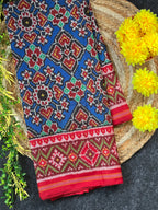 Navratna-Manekchowk Design Handwoven Patola Silk Saree