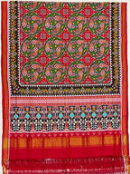 Fish Design Handwoven Double Ikat Patola Silk Saree