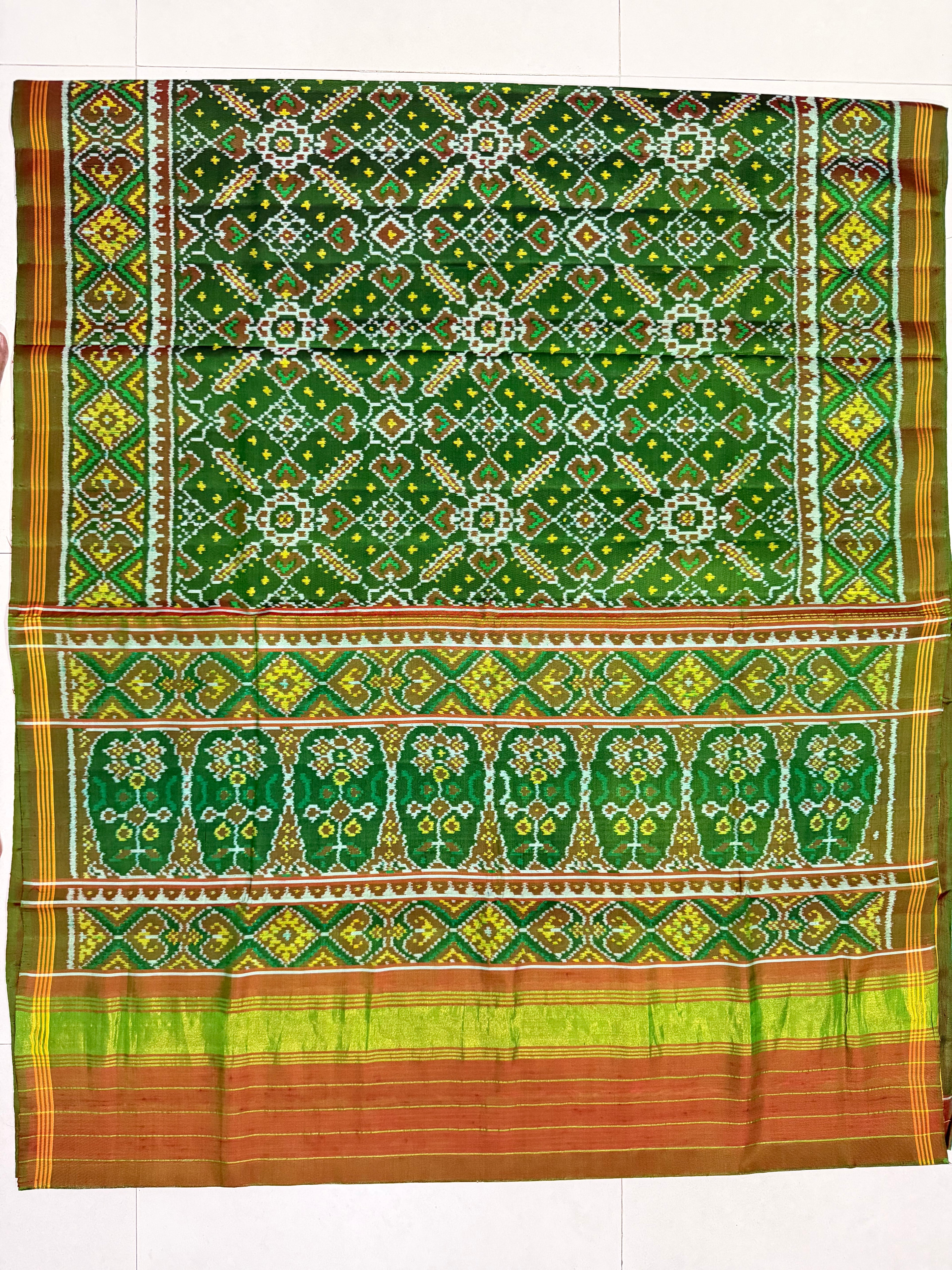 Manekchok Traditional Design Handwoven Patola Silk Saree