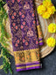 Purple Fusion Design Handwoven Patola Silk Saree