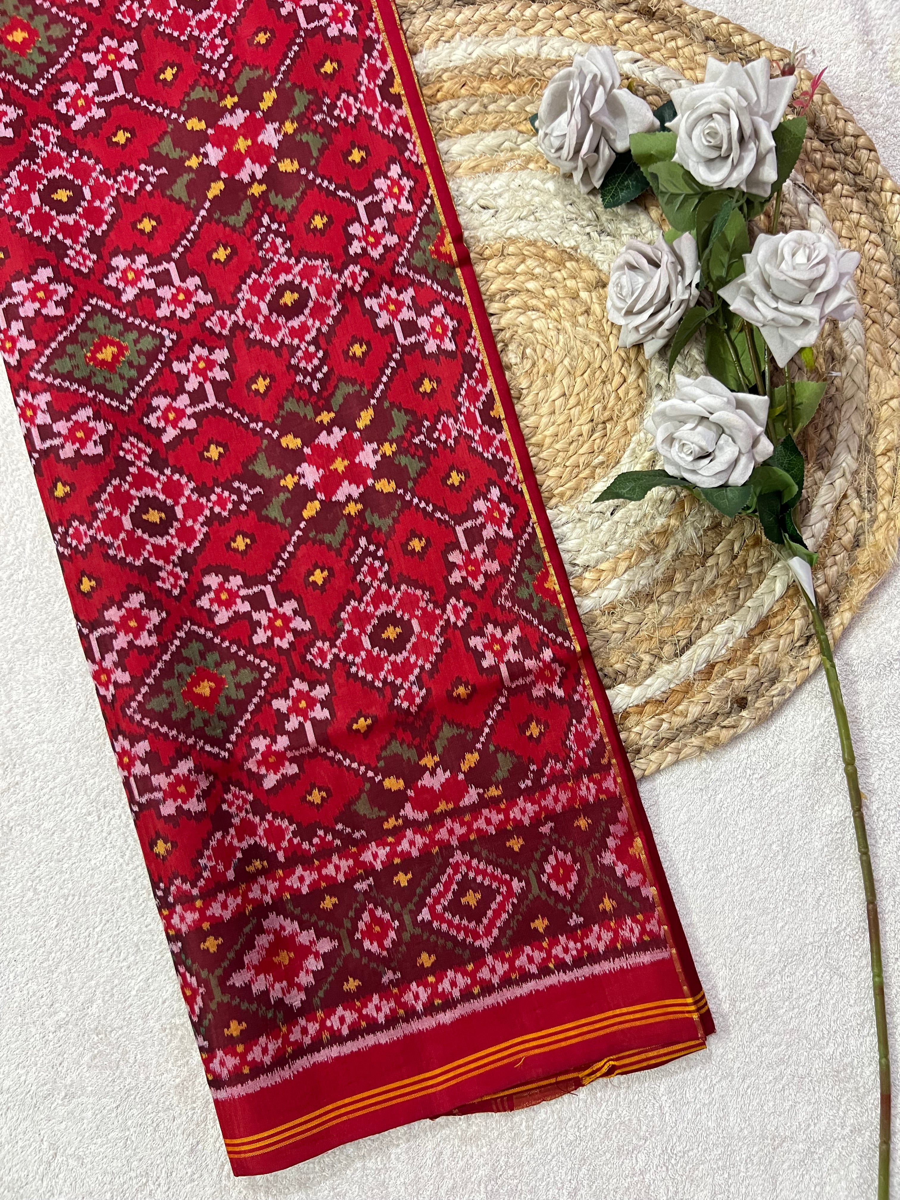 Navratna Traditional Design Handwoven Patola Silk Saree Main image