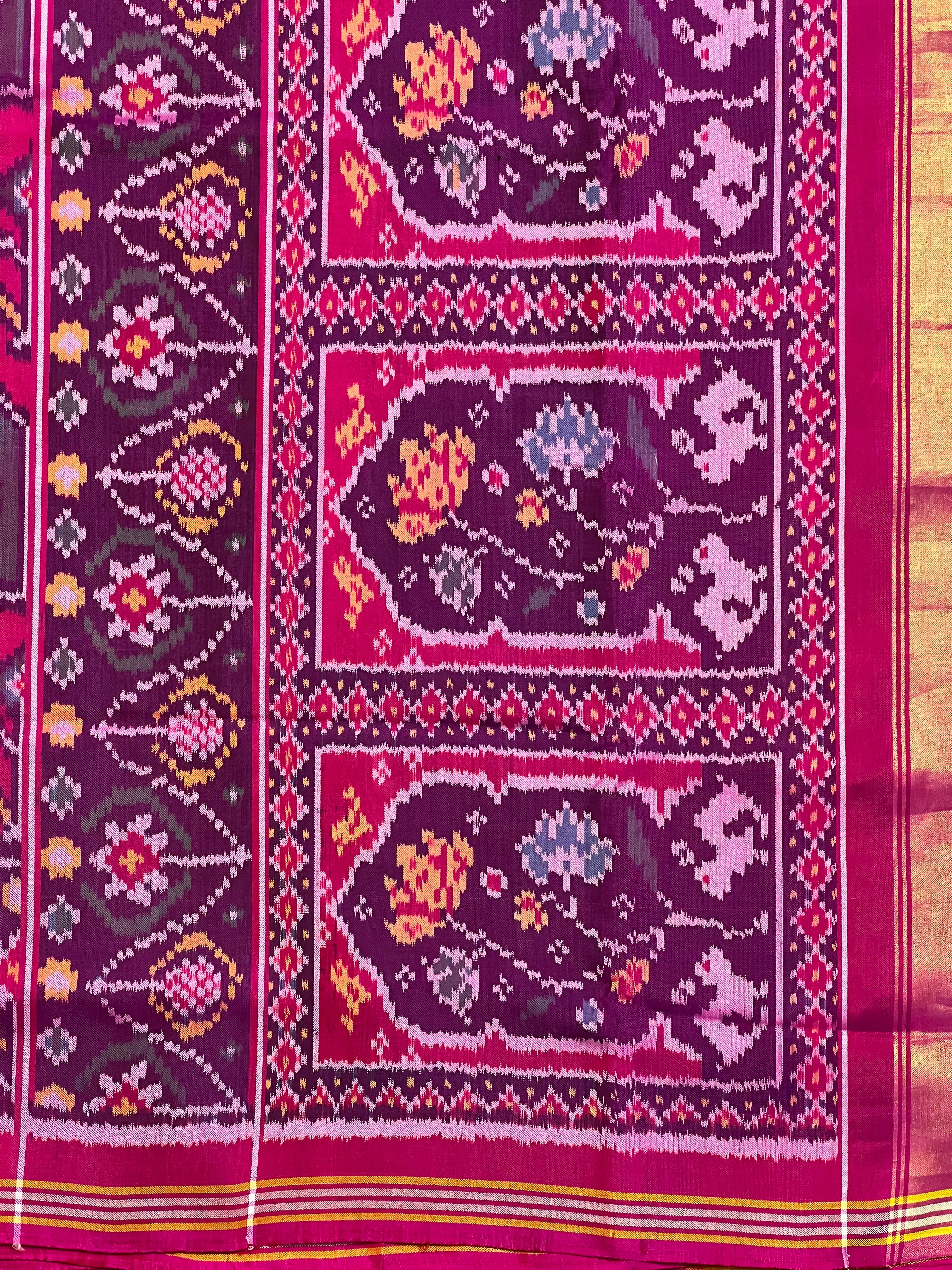 Multicolor Exclusive Design Handwoven Patola Silk Saree