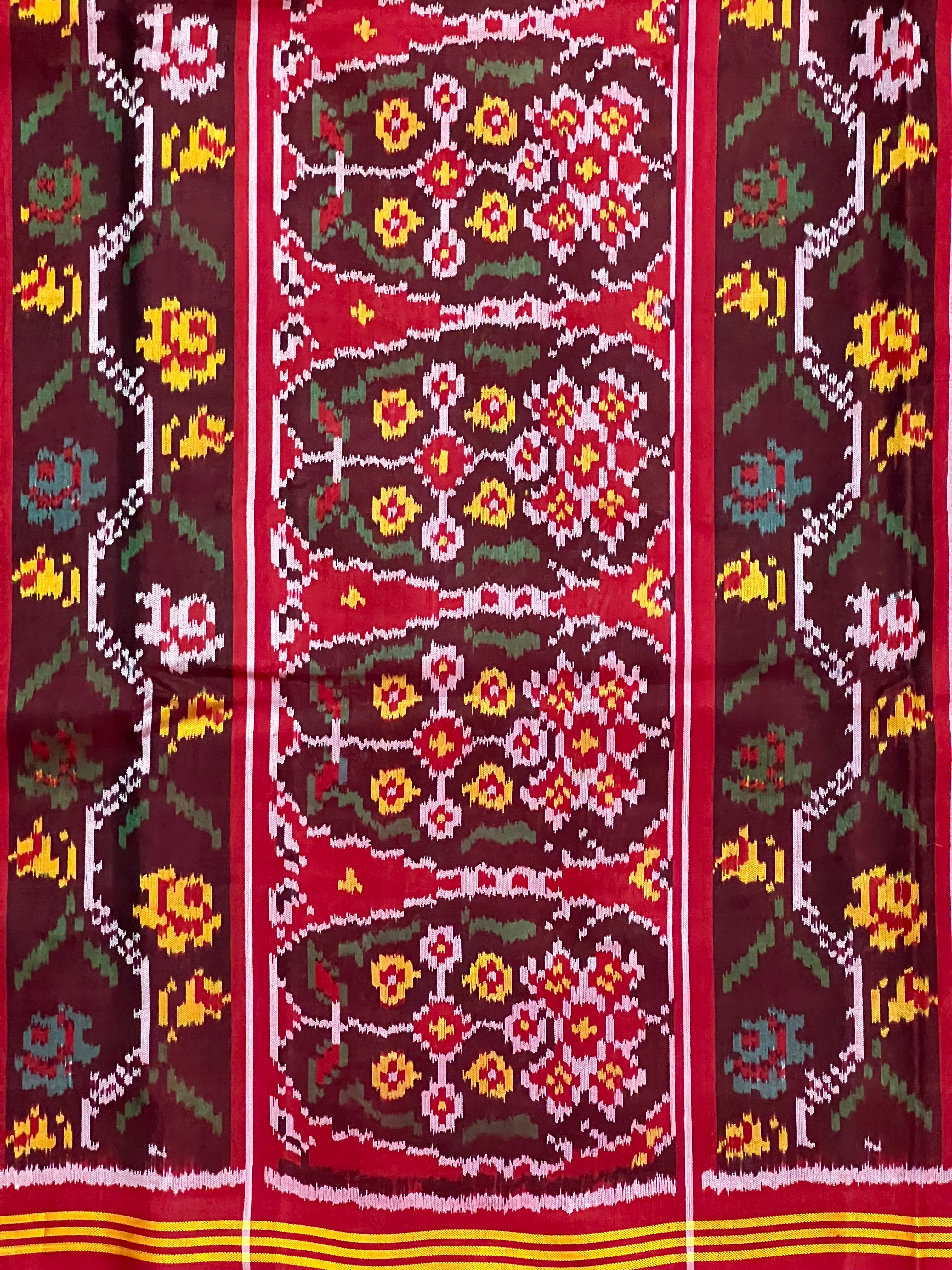 Big Motifs Design Handwoven Patola Silk Saree