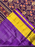Purple Fusion Design Handwoven Patola Silk Saree