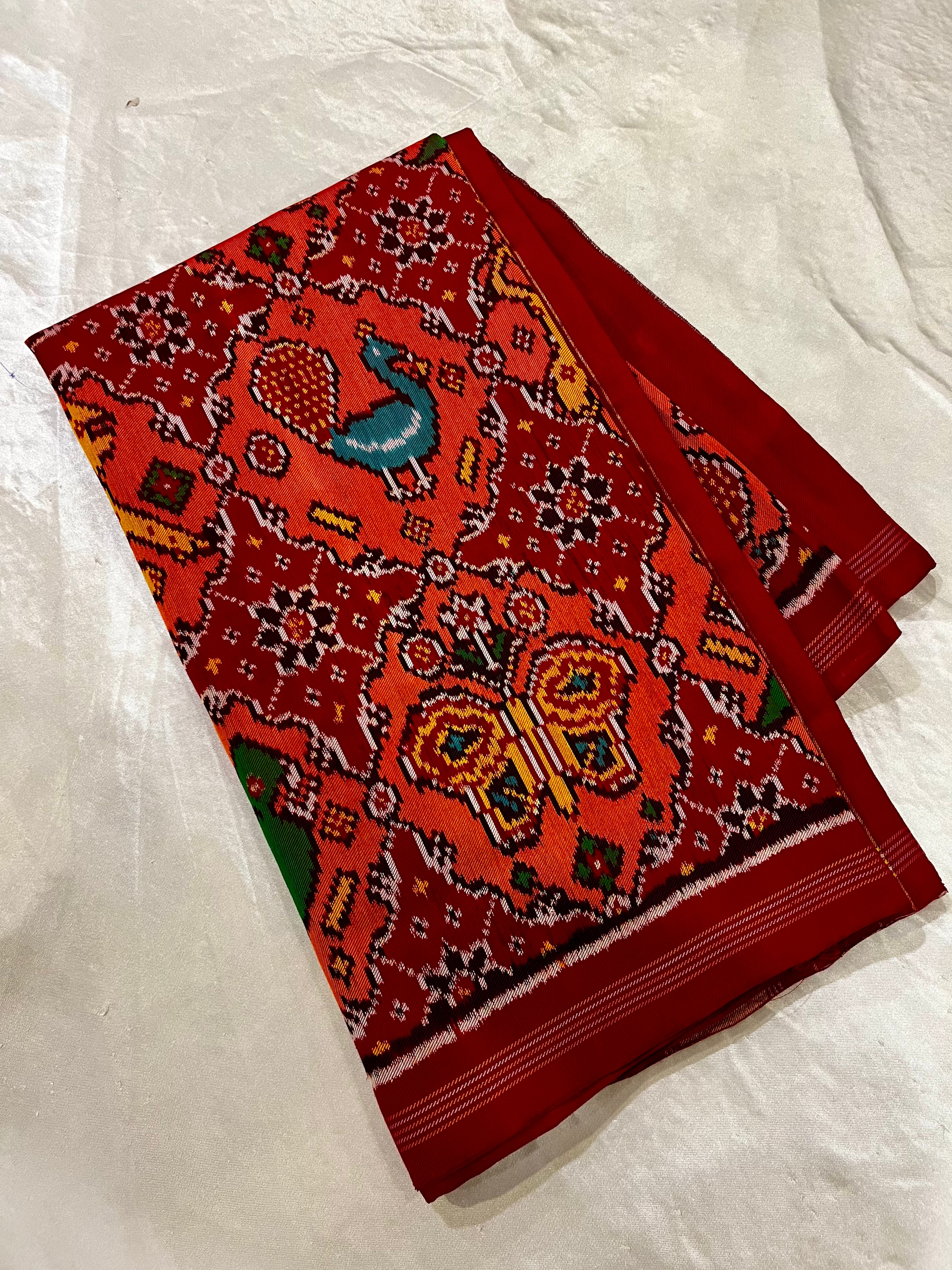 Handwoven Patola Silk Saree Twill Weaving Main image