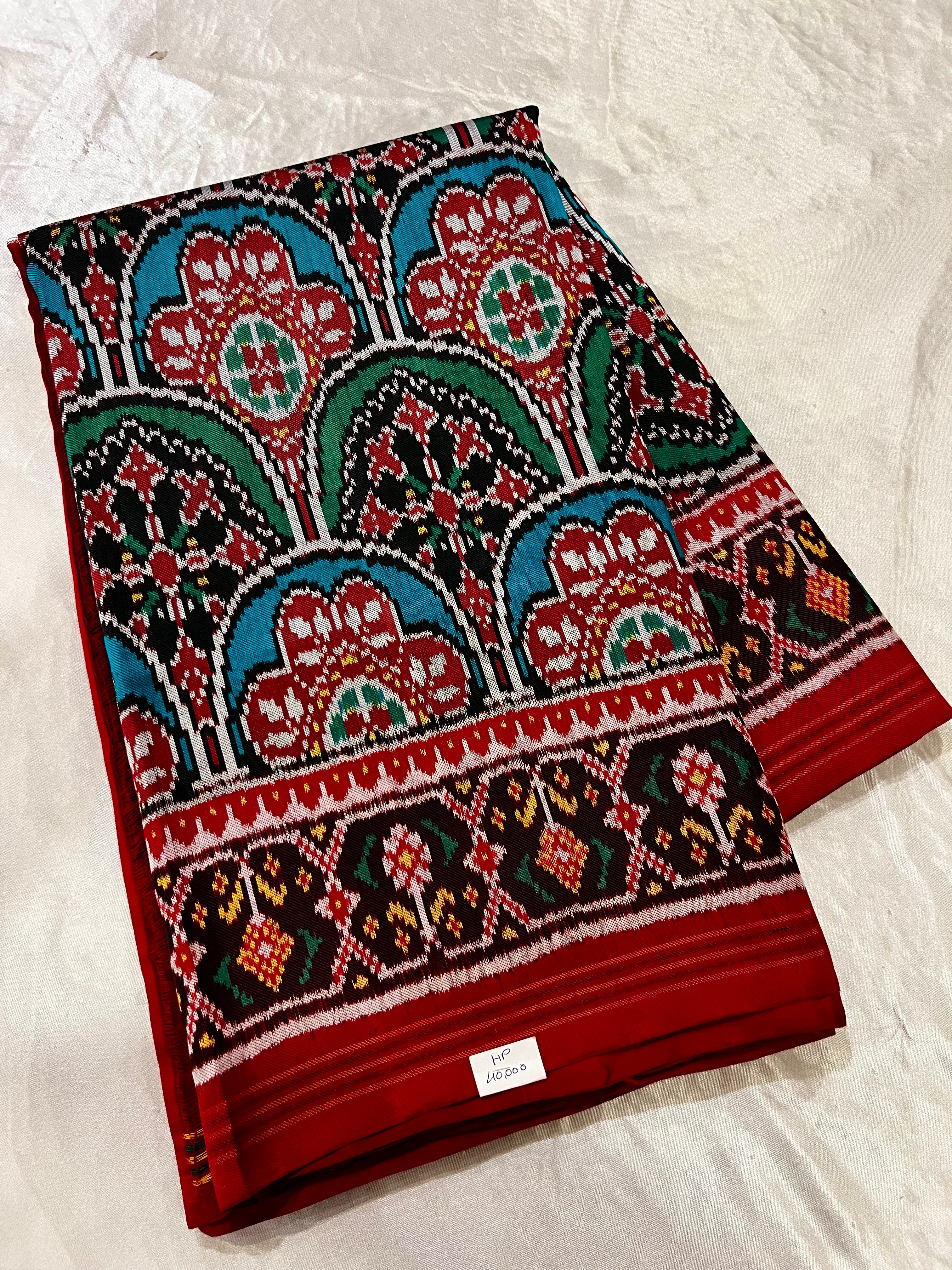 Handwoven Patola Silk Saree Twill Weaving