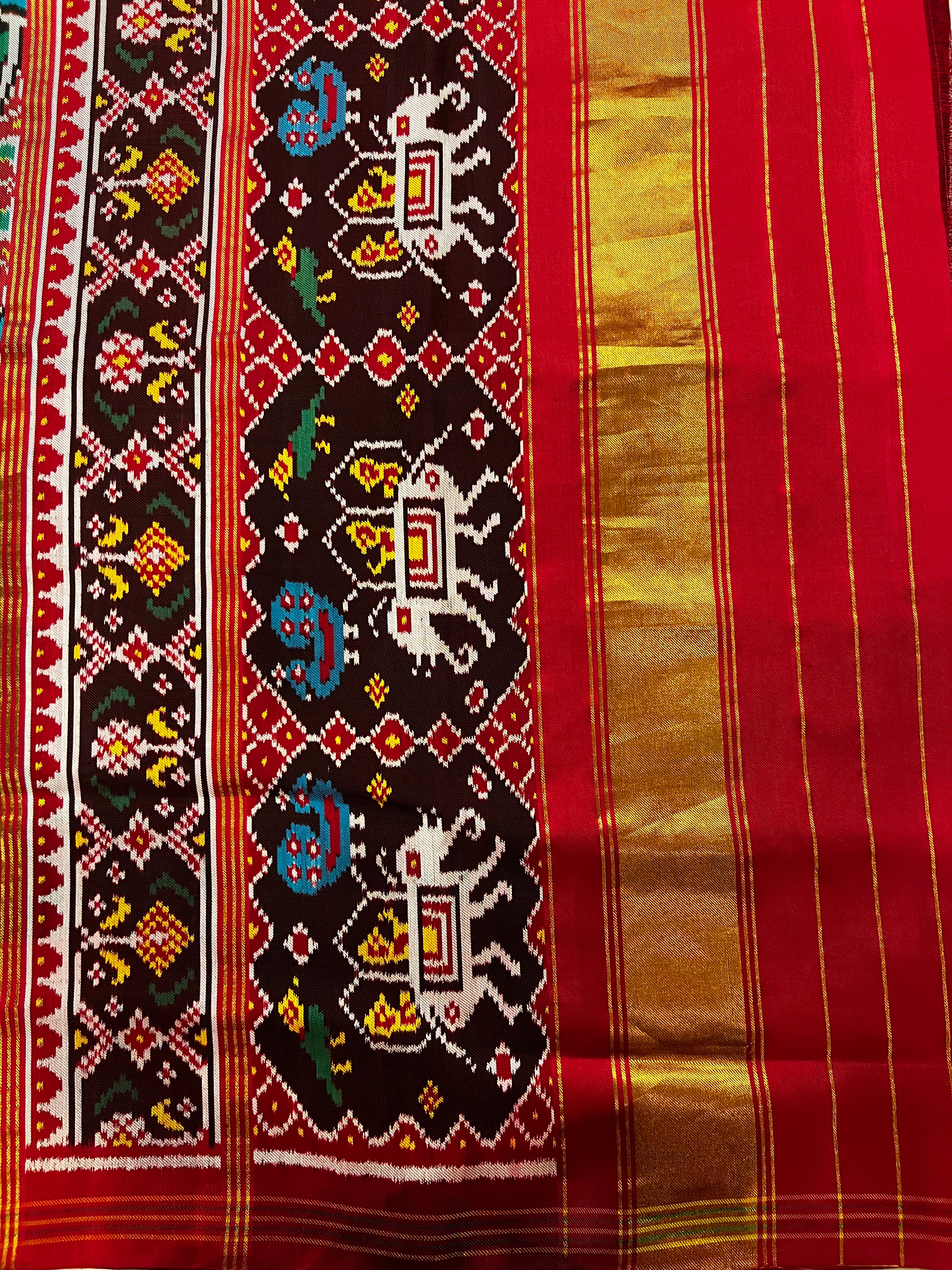 Handwoven Patola Silk Saree Twill Weaving