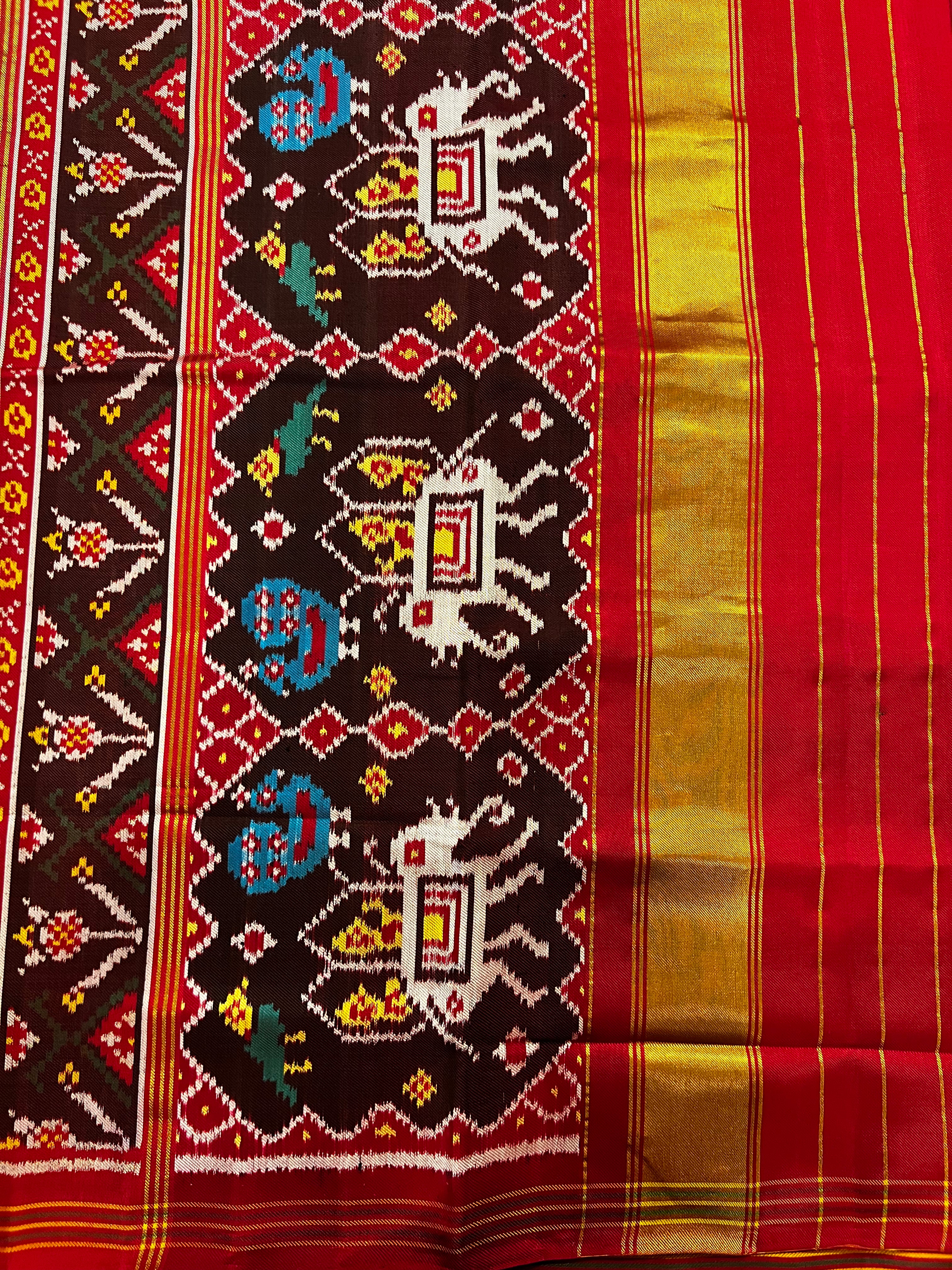 Twill Weaving Handwoven Patola Silk Saree