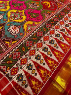 Twill Weaving Handwoven Patola Silk Saree Multi Figure