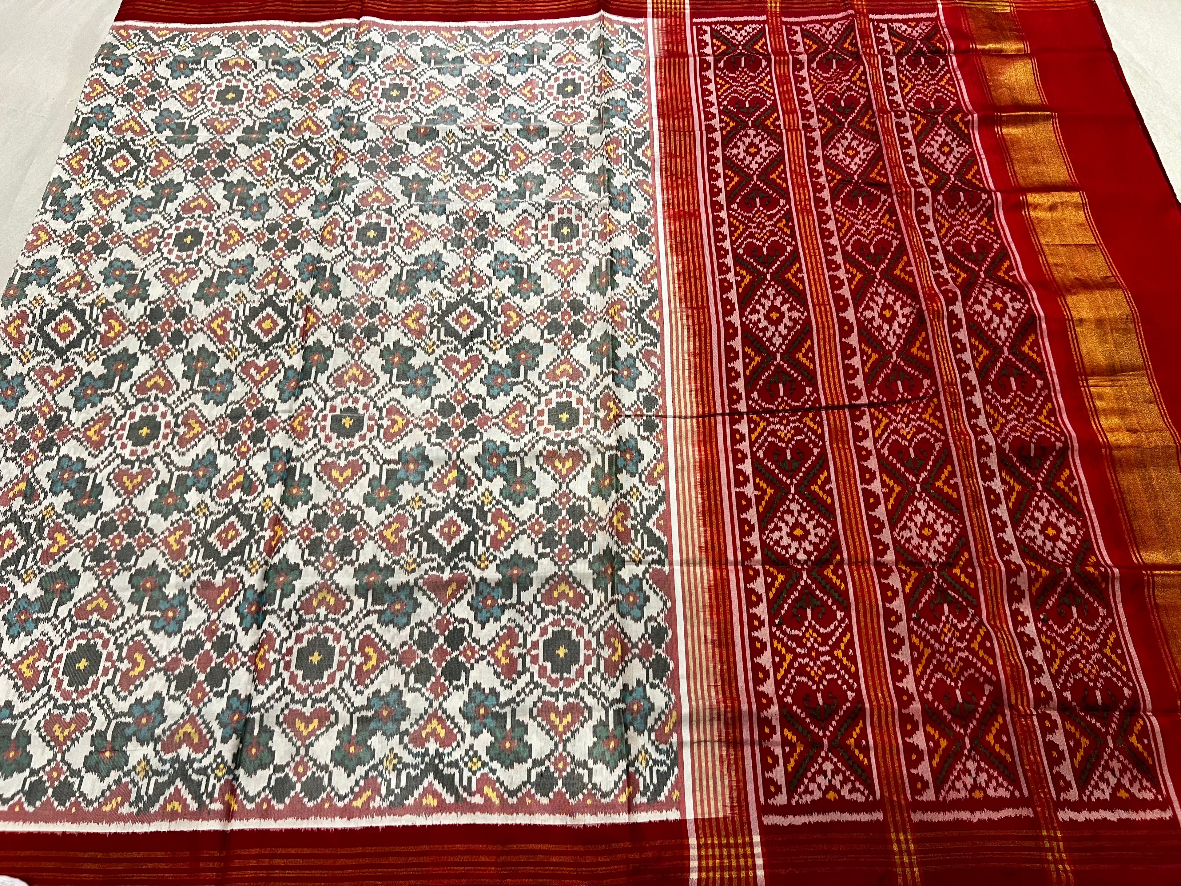 Handwoven Patola Silk Saree ManekChowk Mix