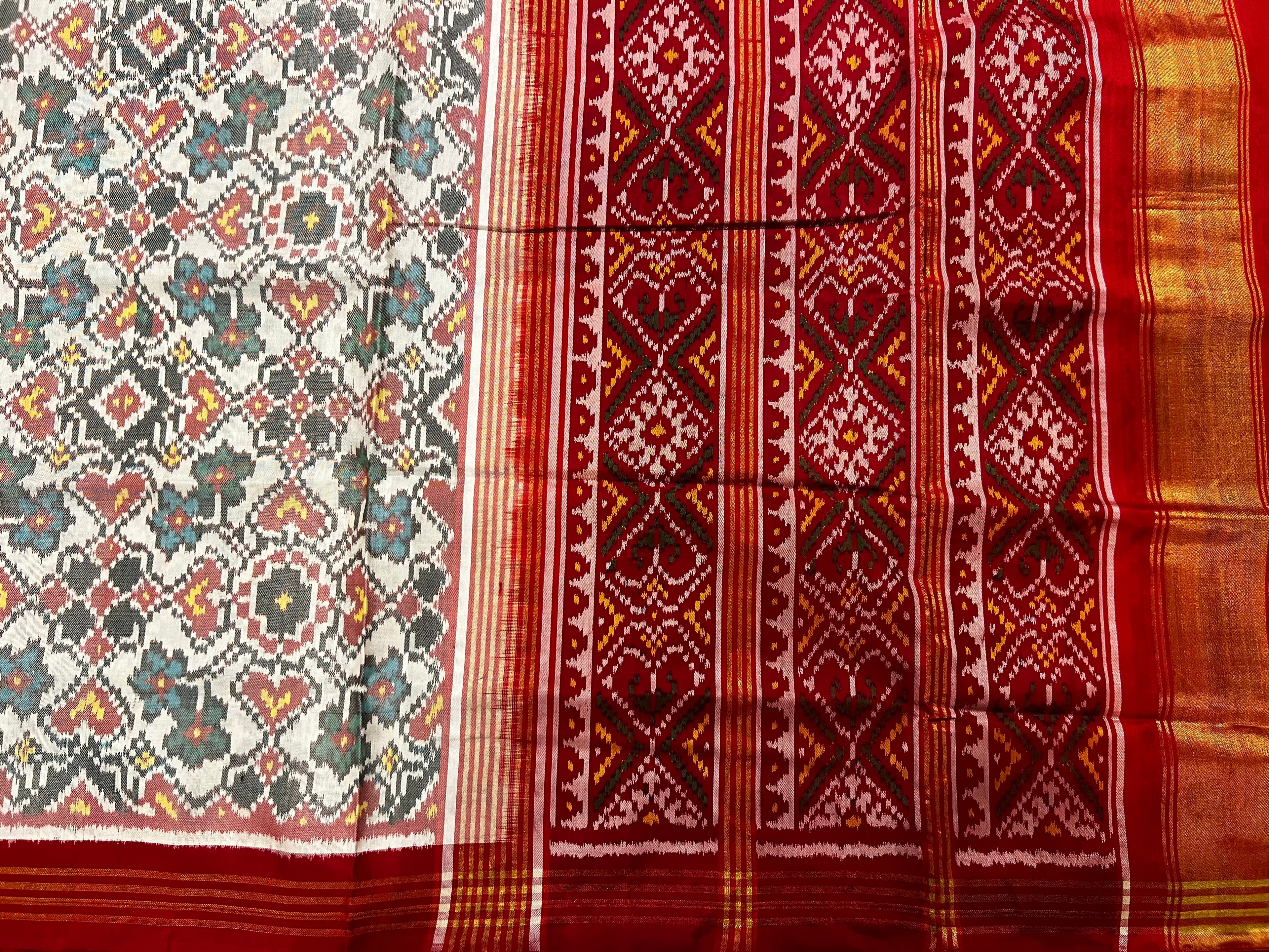 Handwoven Patola Silk Saree ManekChowk Mix