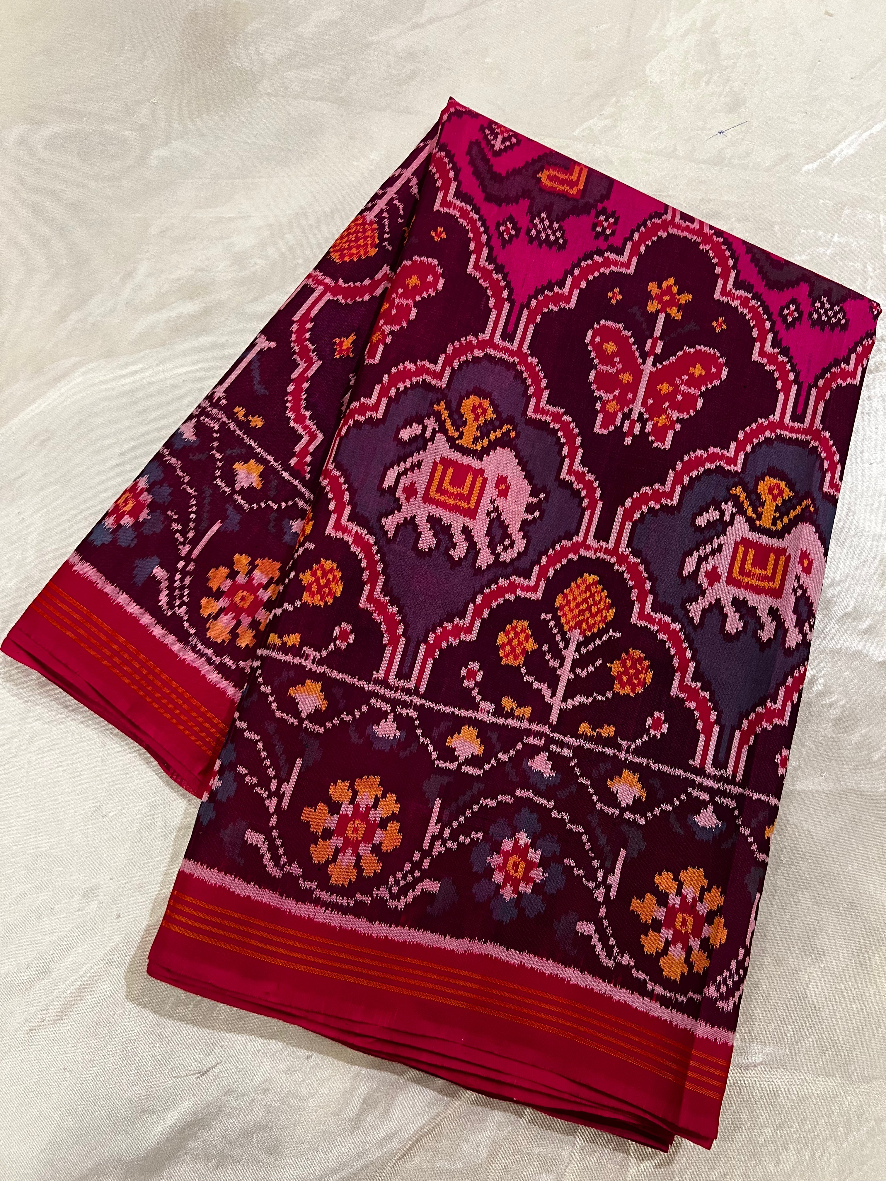 Handwoven Patola Silk Saree Multi Motif Main image