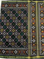 Handwoven Patola Silk Saree Black Chanda Bhat