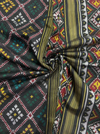 Handwoven Patola Silk Saree Black Chanda Bhat