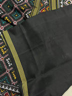Handwoven Patola Silk Saree Black Chanda Bhat