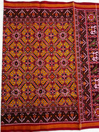 Handwoven Patola Silk Saree Yellow ManekChowk