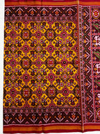 Handwoven Patola Silk Saree Yellow Navratna