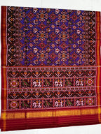 Handwoven Patola Silk Saree Purple Navatna Mix