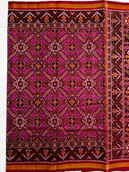 Handwoven Patola Silk Saree Manekchowk Pink and Red