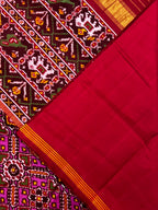 Handwoven Patola Silk Saree Manekchowk Pink and Red