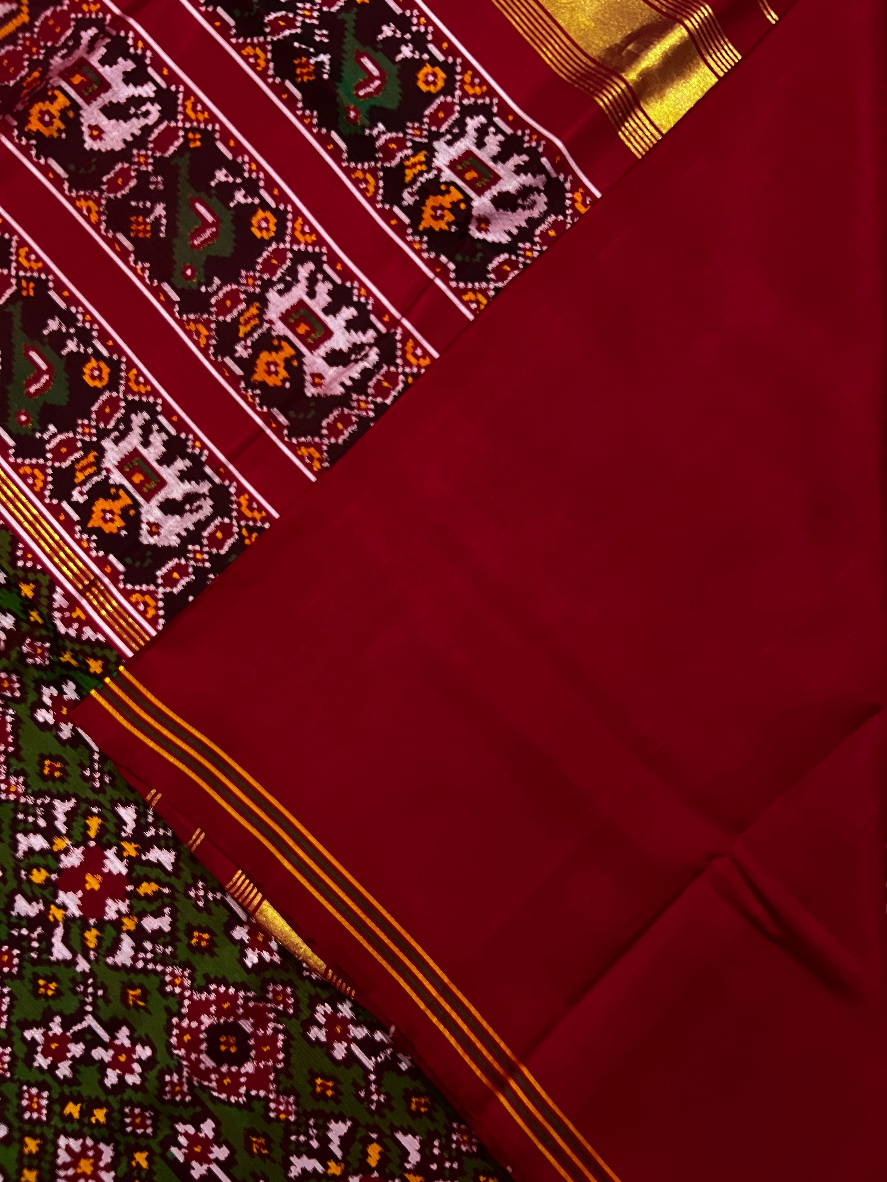 Handwoven Patola Silk Saree Navratna Green