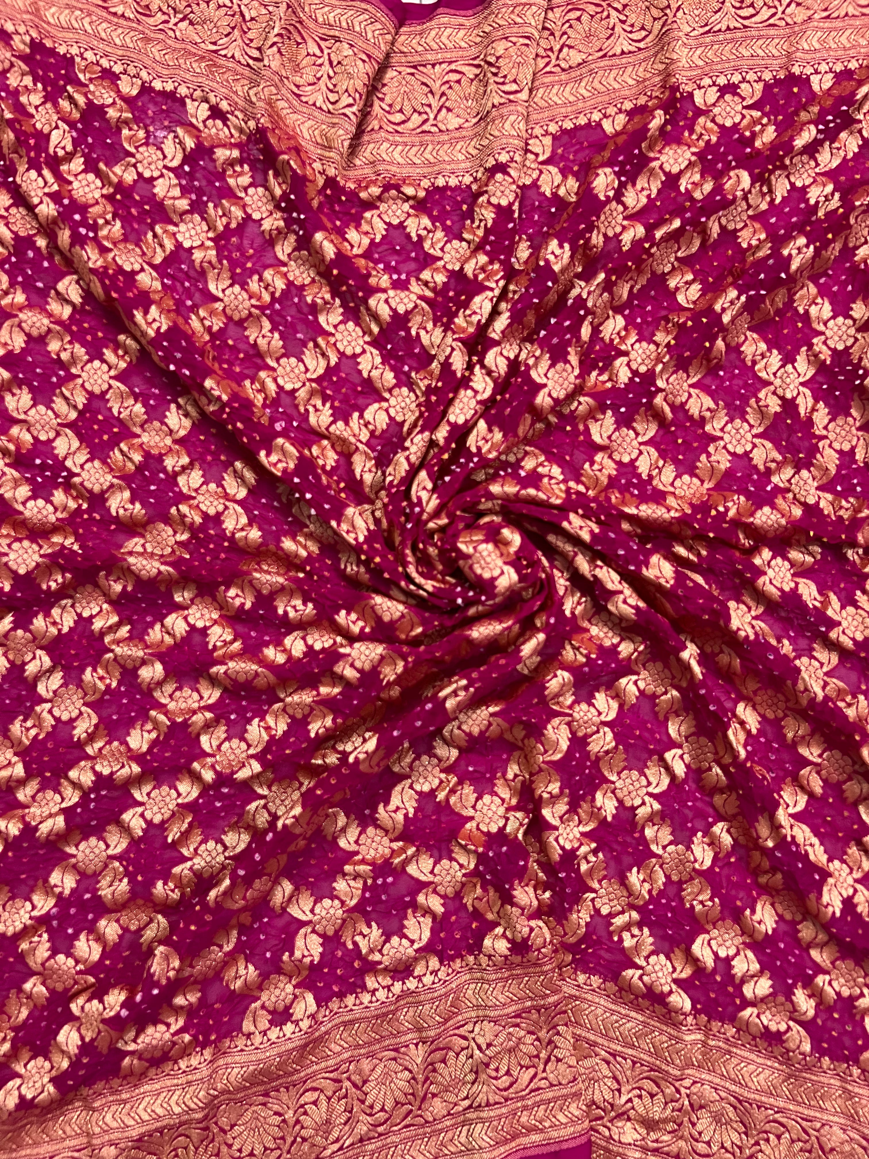 Georgette Bandhej Saree Secondary image