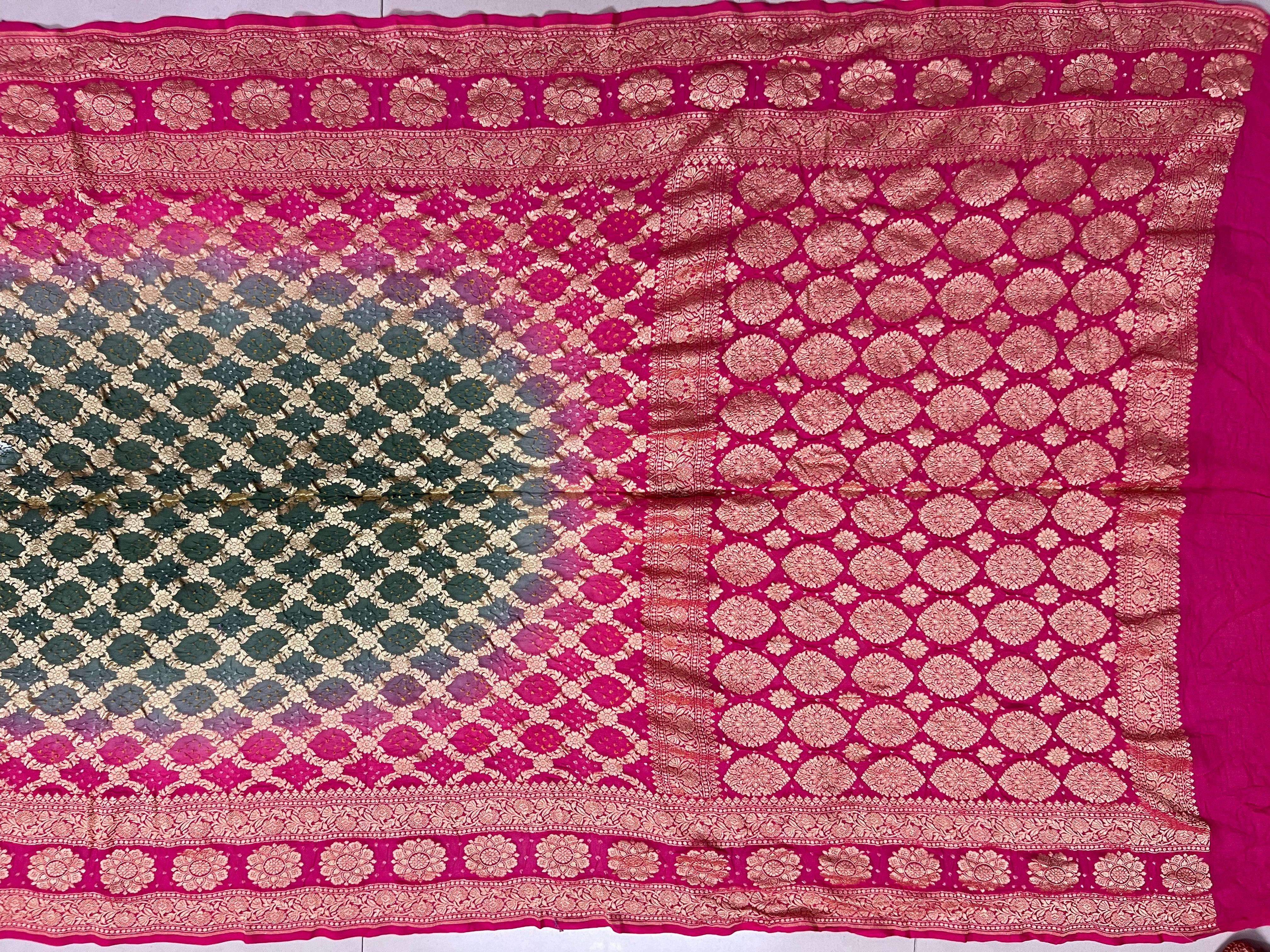 Georgette Bandhej Saree Secondary image