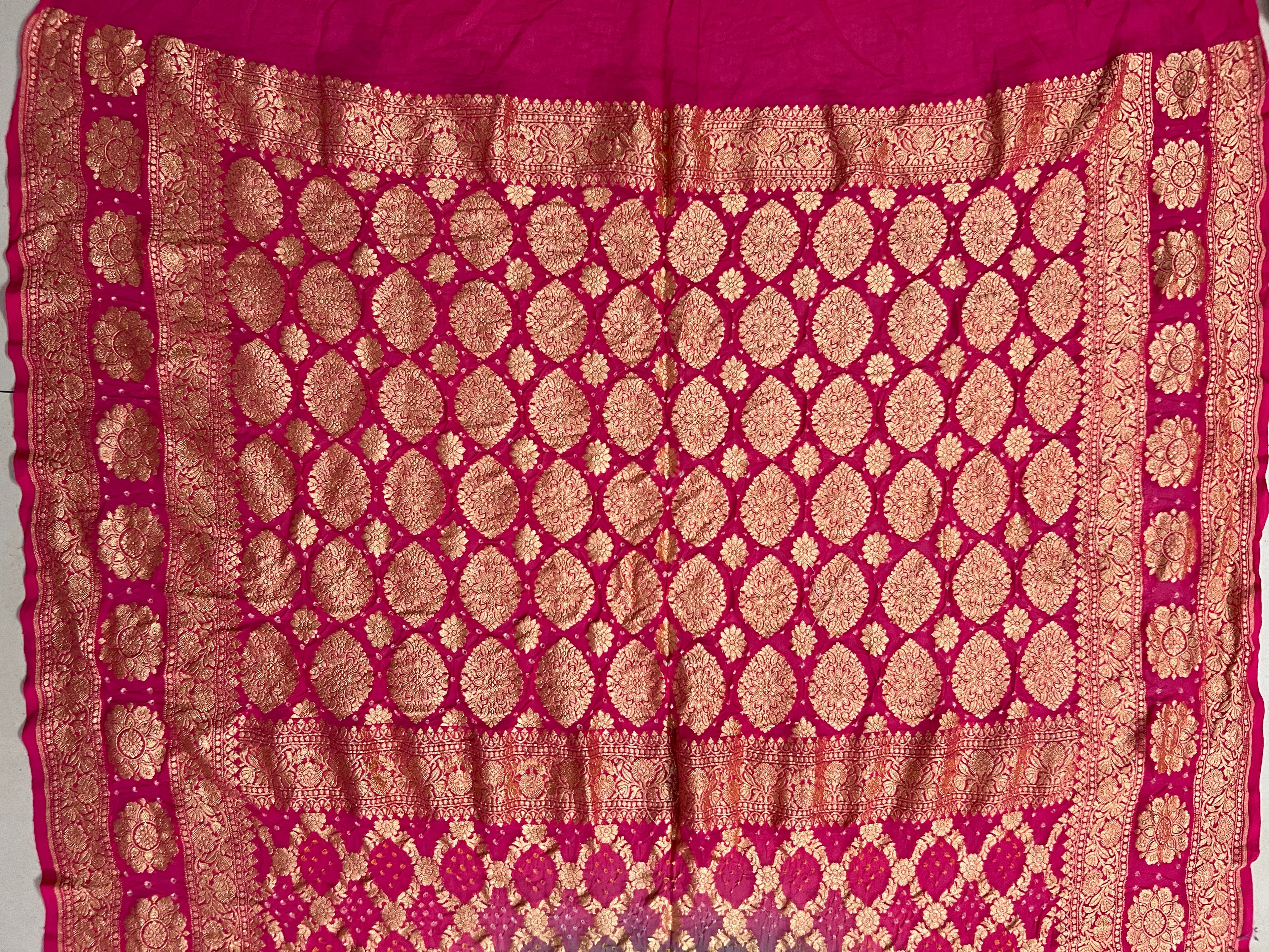 Georgette Bandhej Saree