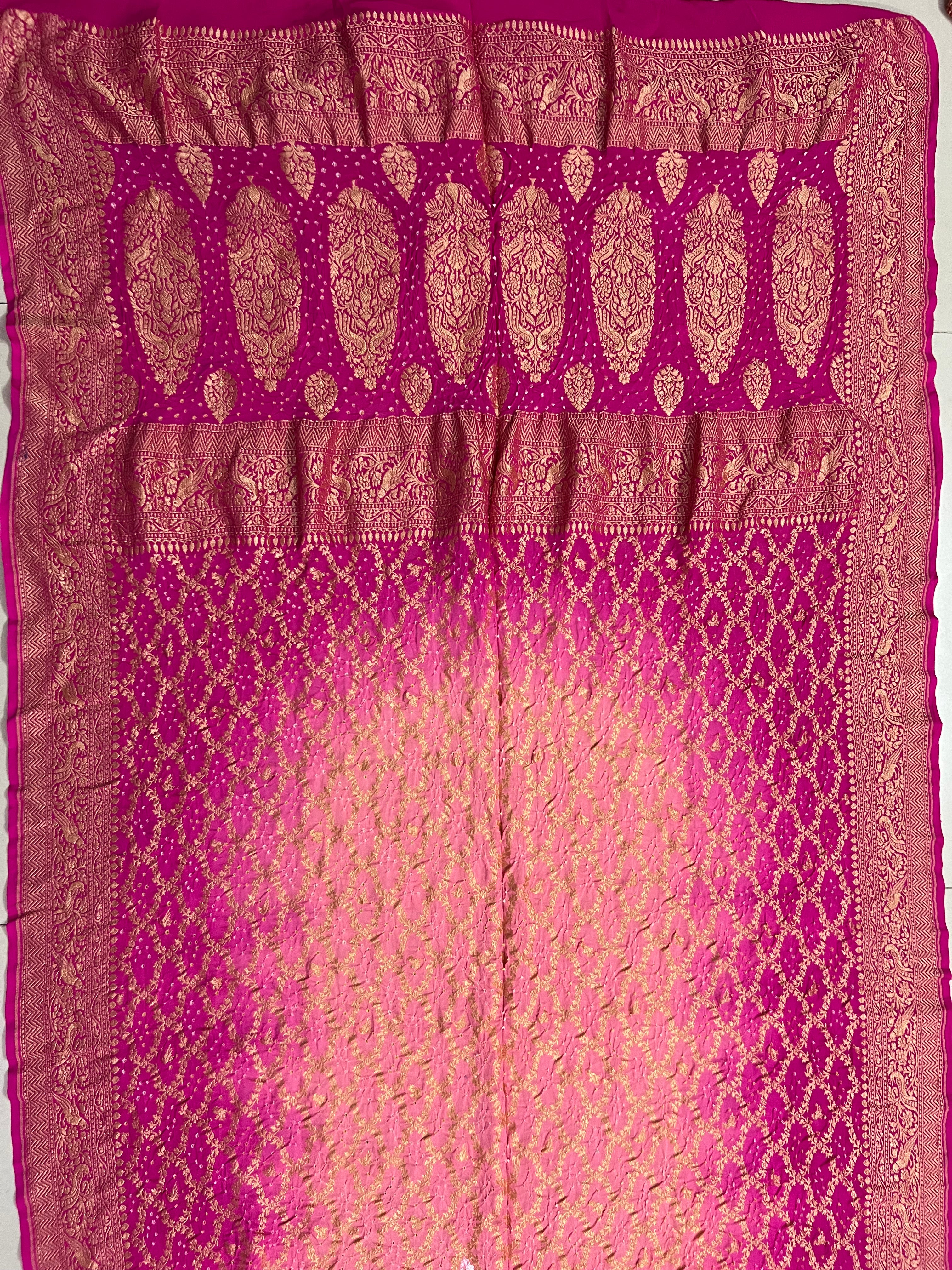 Georgette Bandhej Saree