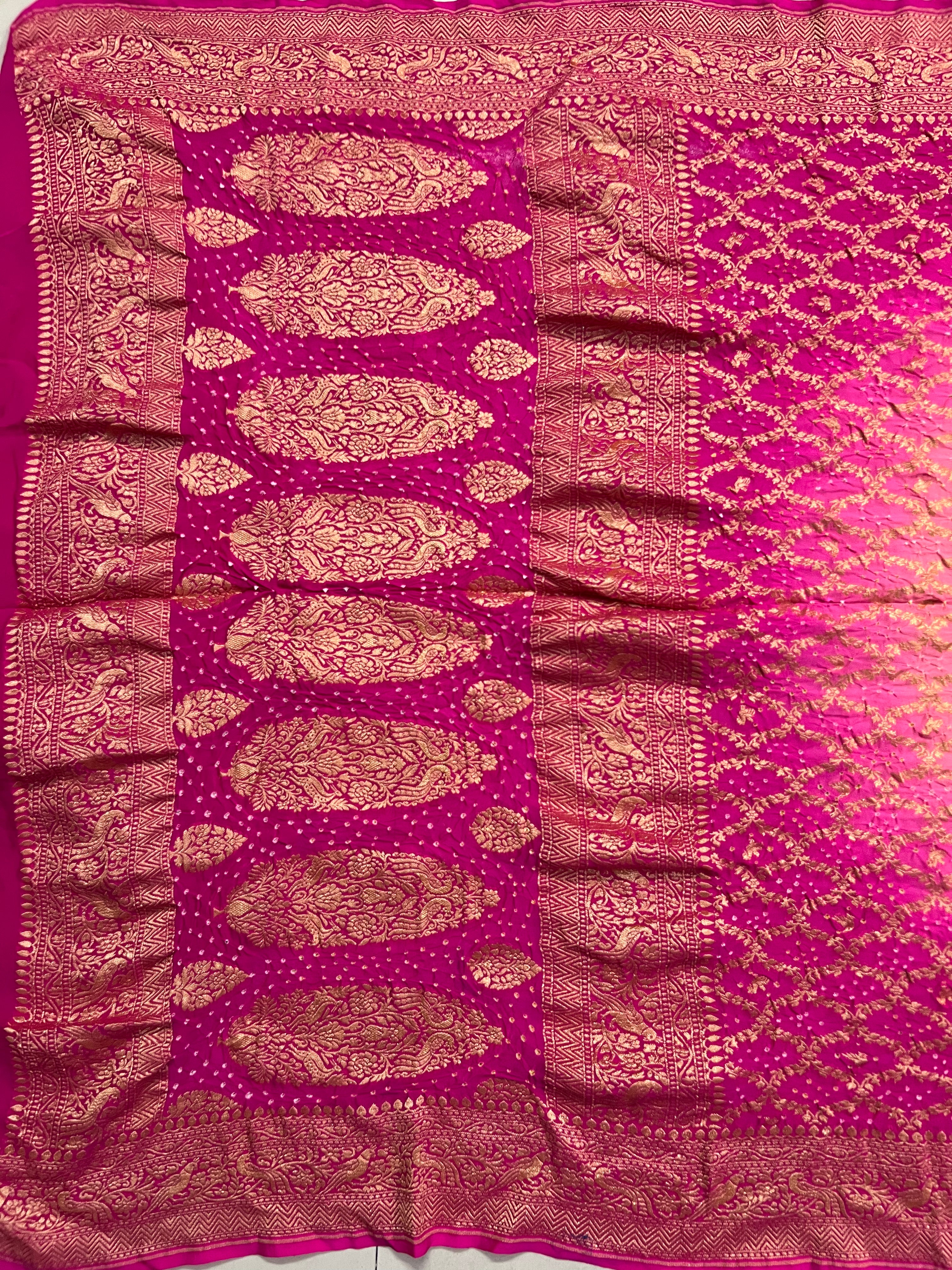 Georgette Bandhej Saree