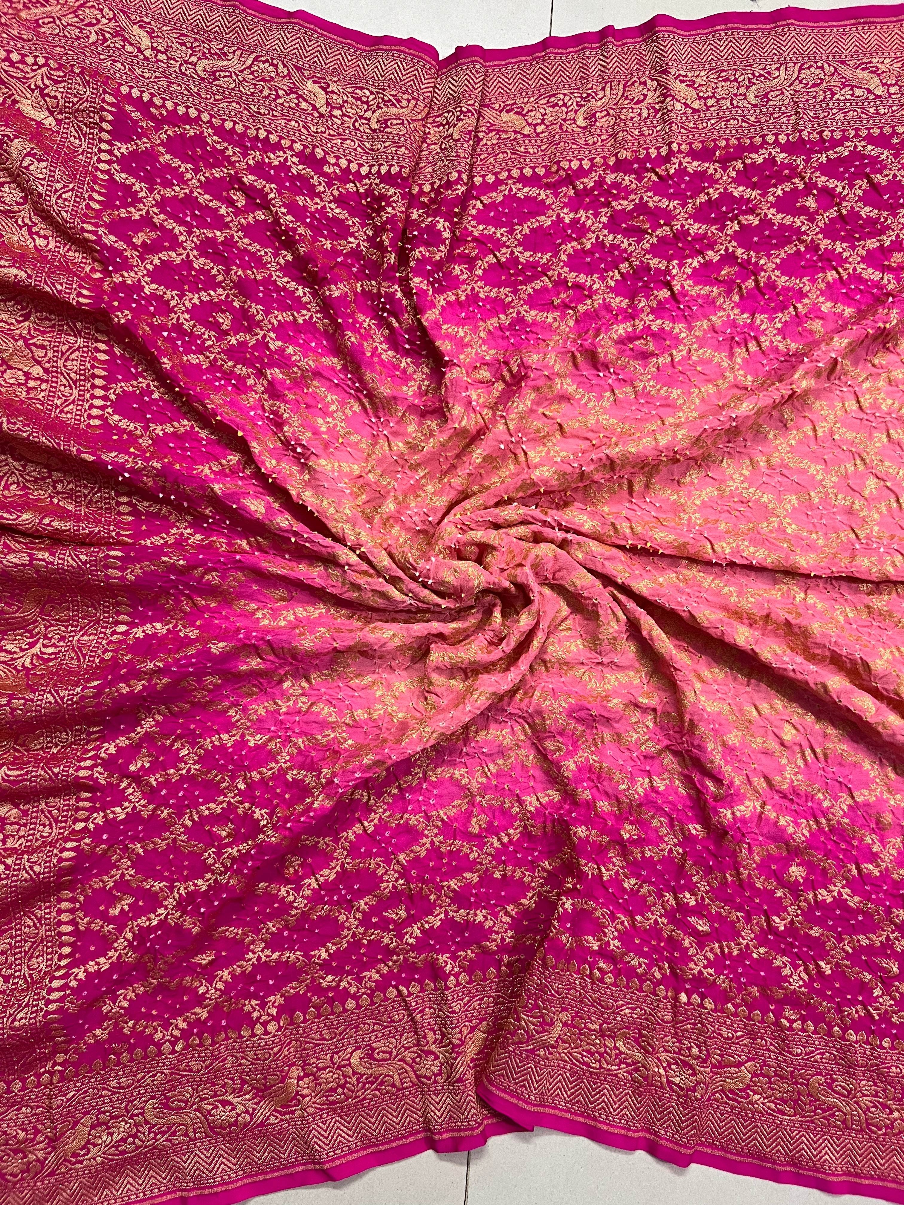 Georgette Bandhej Saree Secondary image