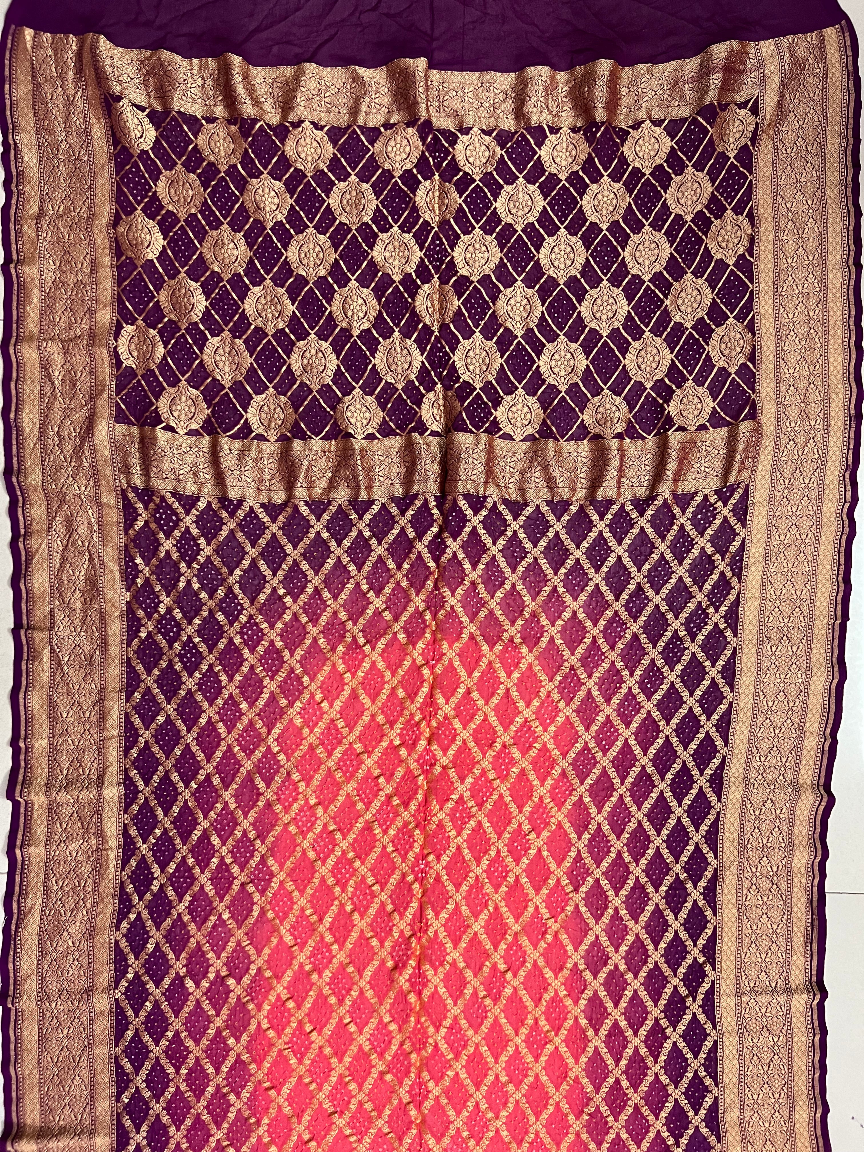 Georgette Bandhej Saree Secondary image