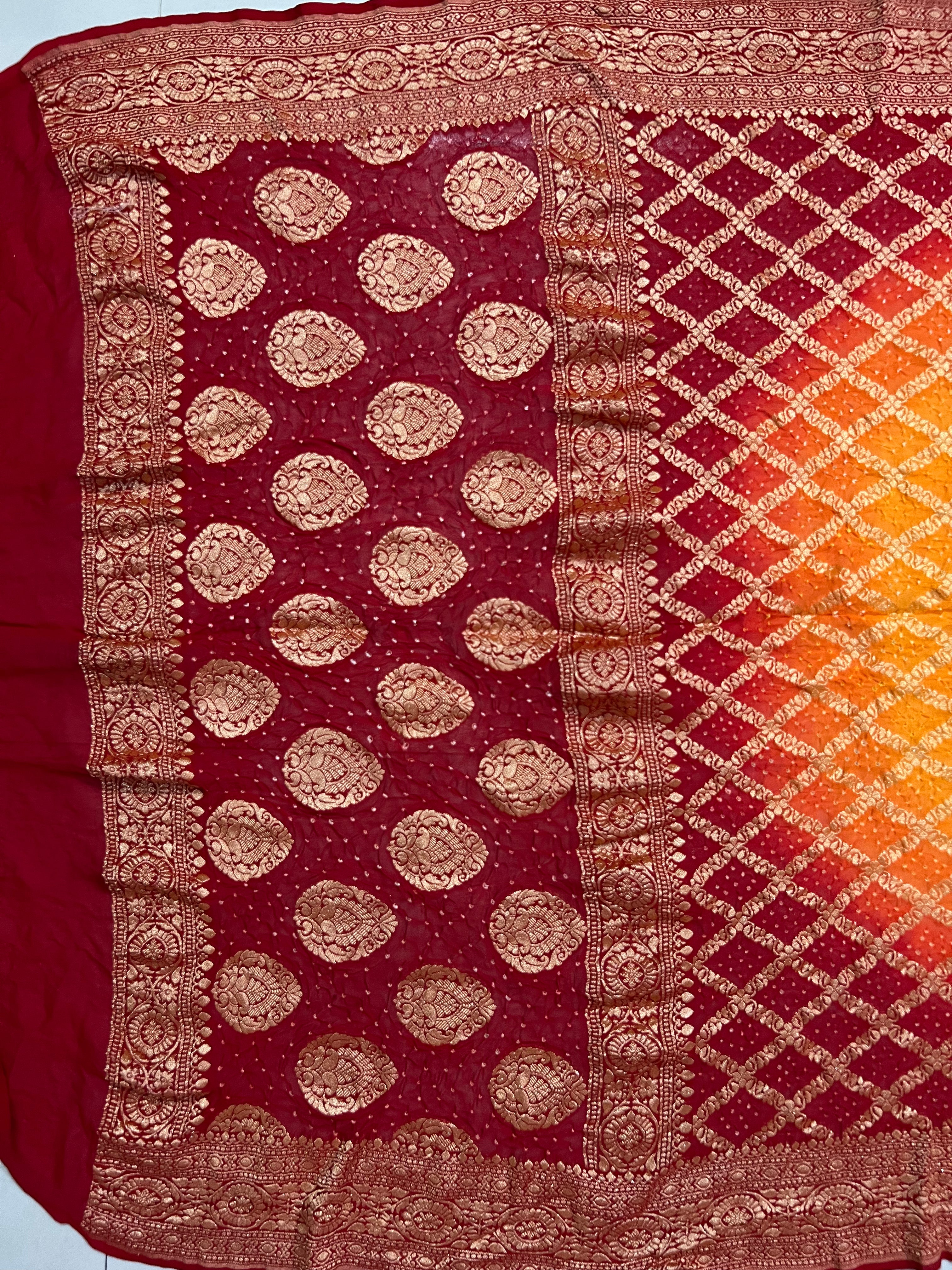 Georgette Bandhej Saree