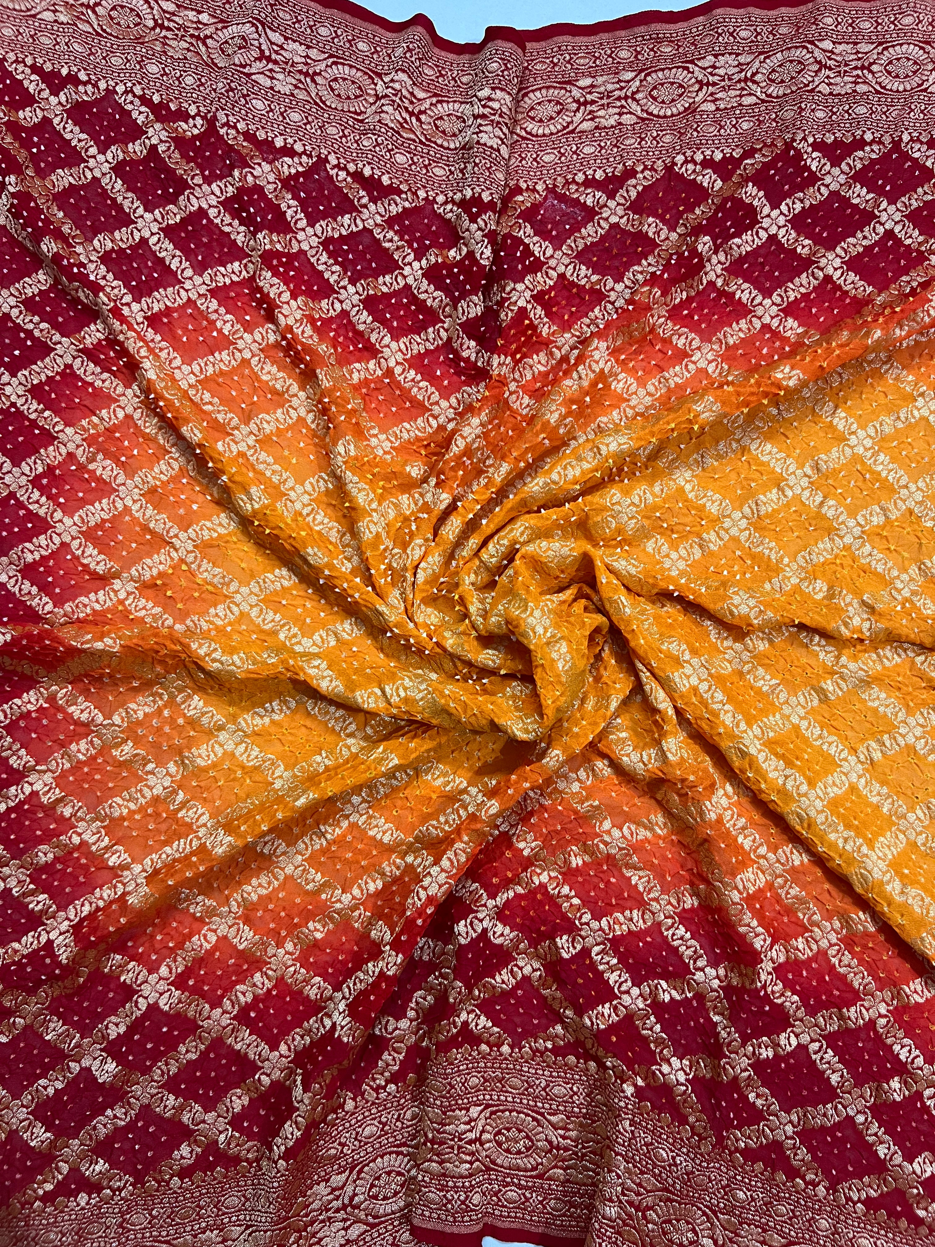 Georgette Bandhej Saree Secondary image