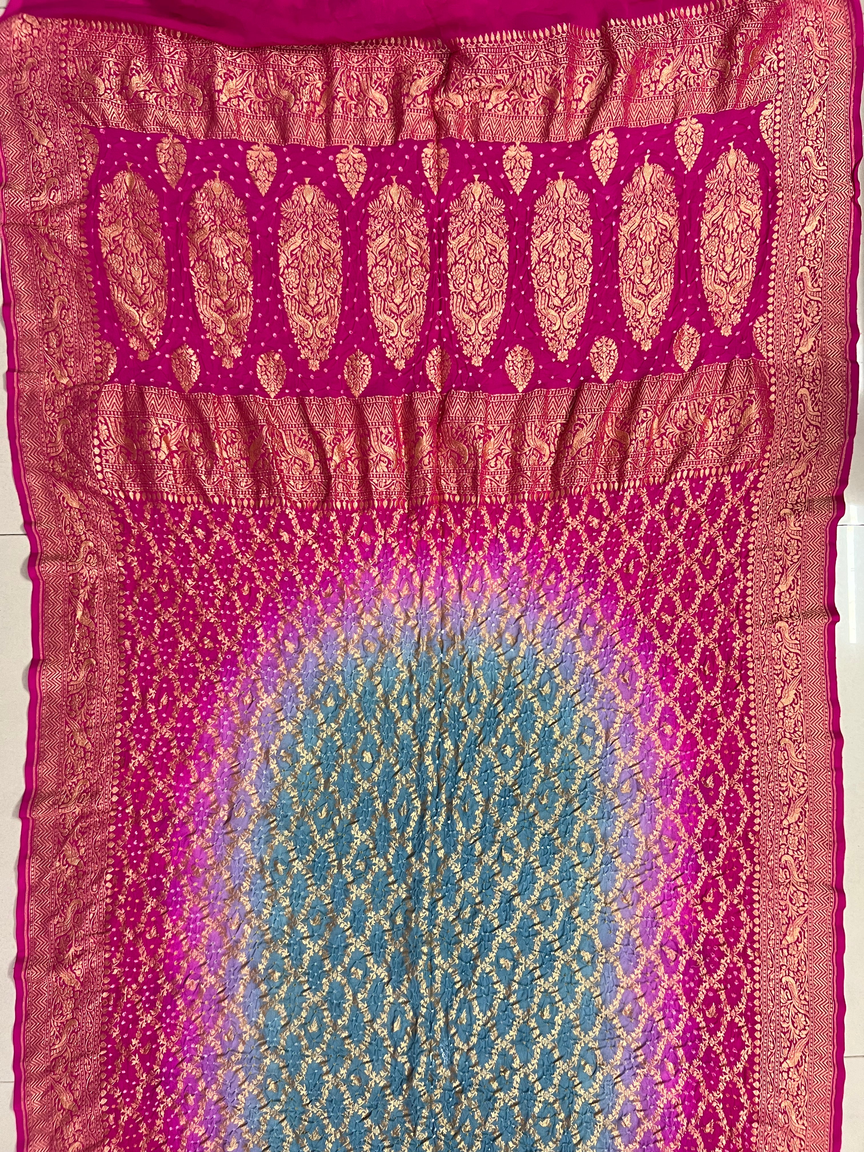 Georgette Bandhej Saree