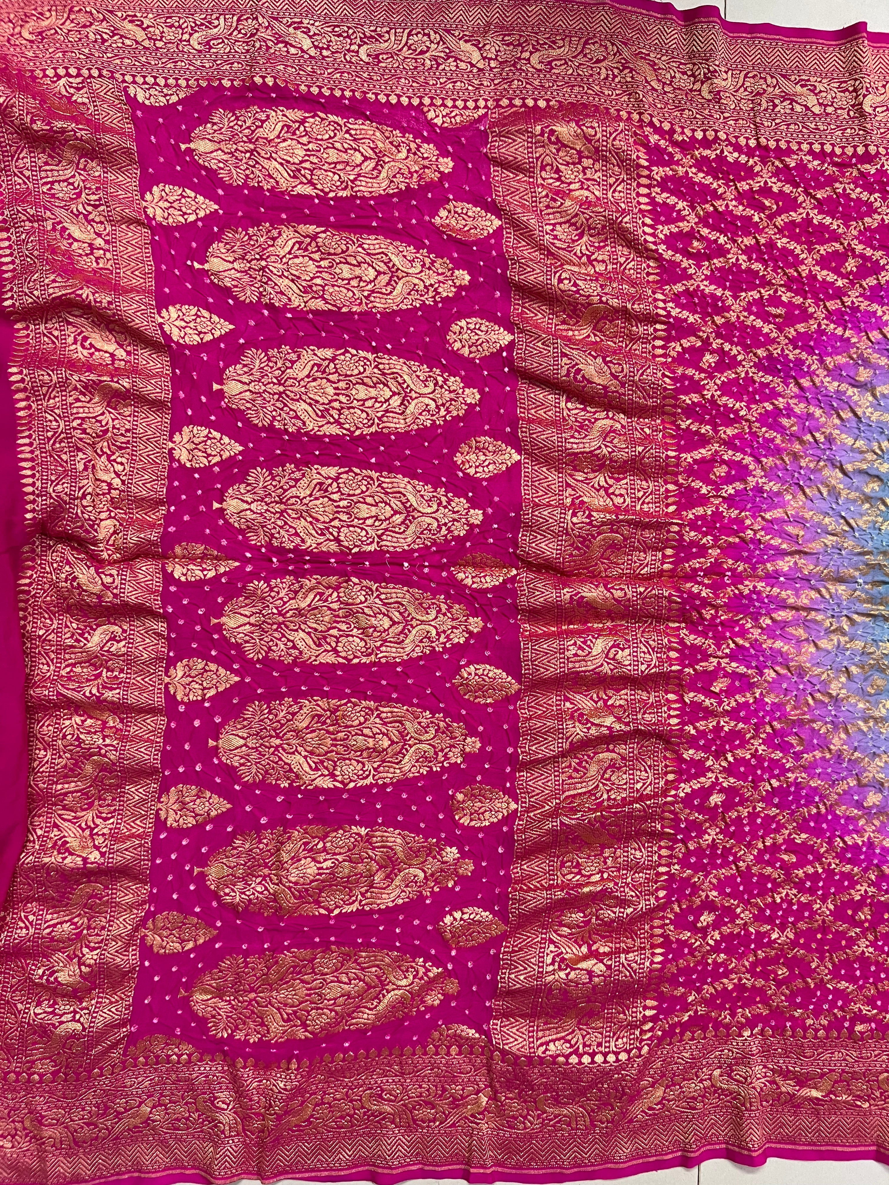 Georgette Bandhej Saree