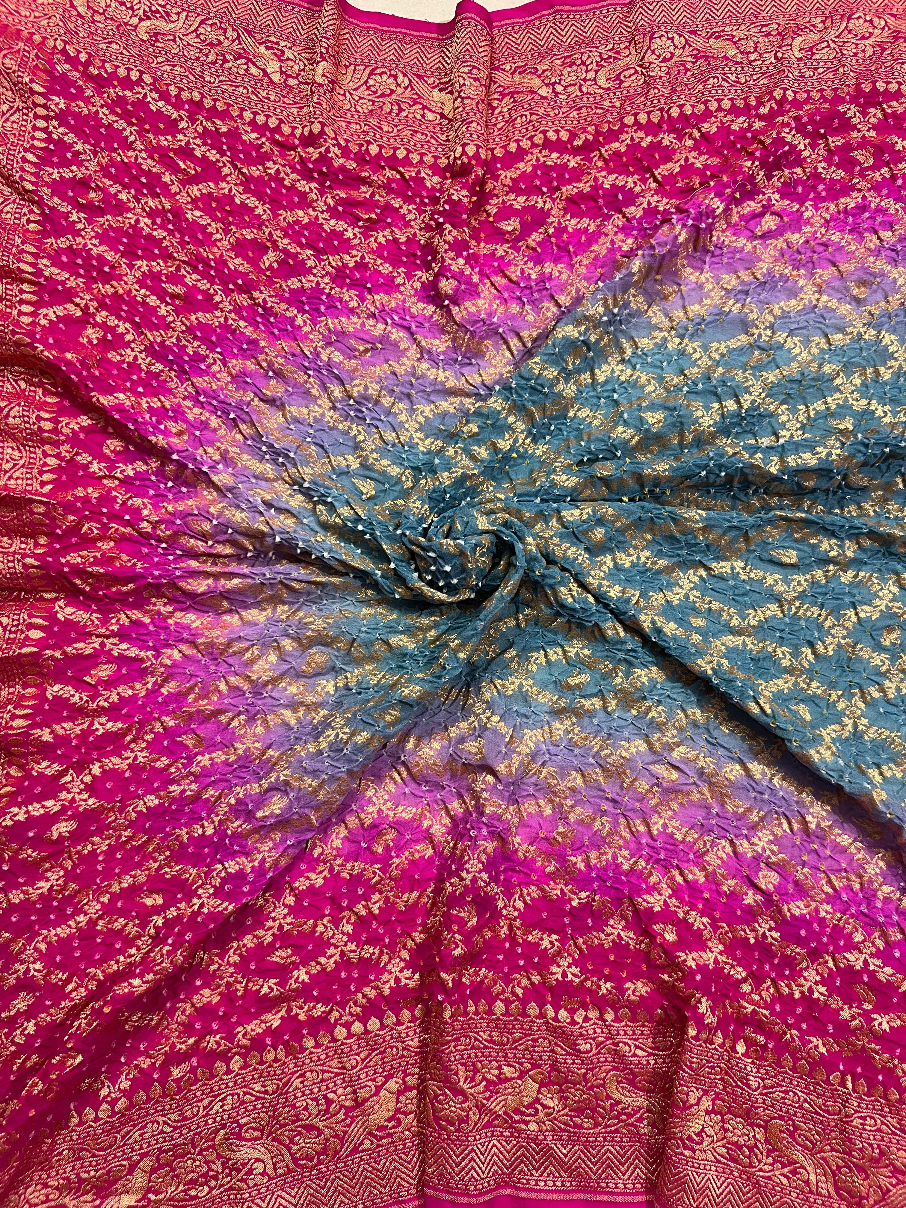 Georgette Bandhej Saree Secondary image