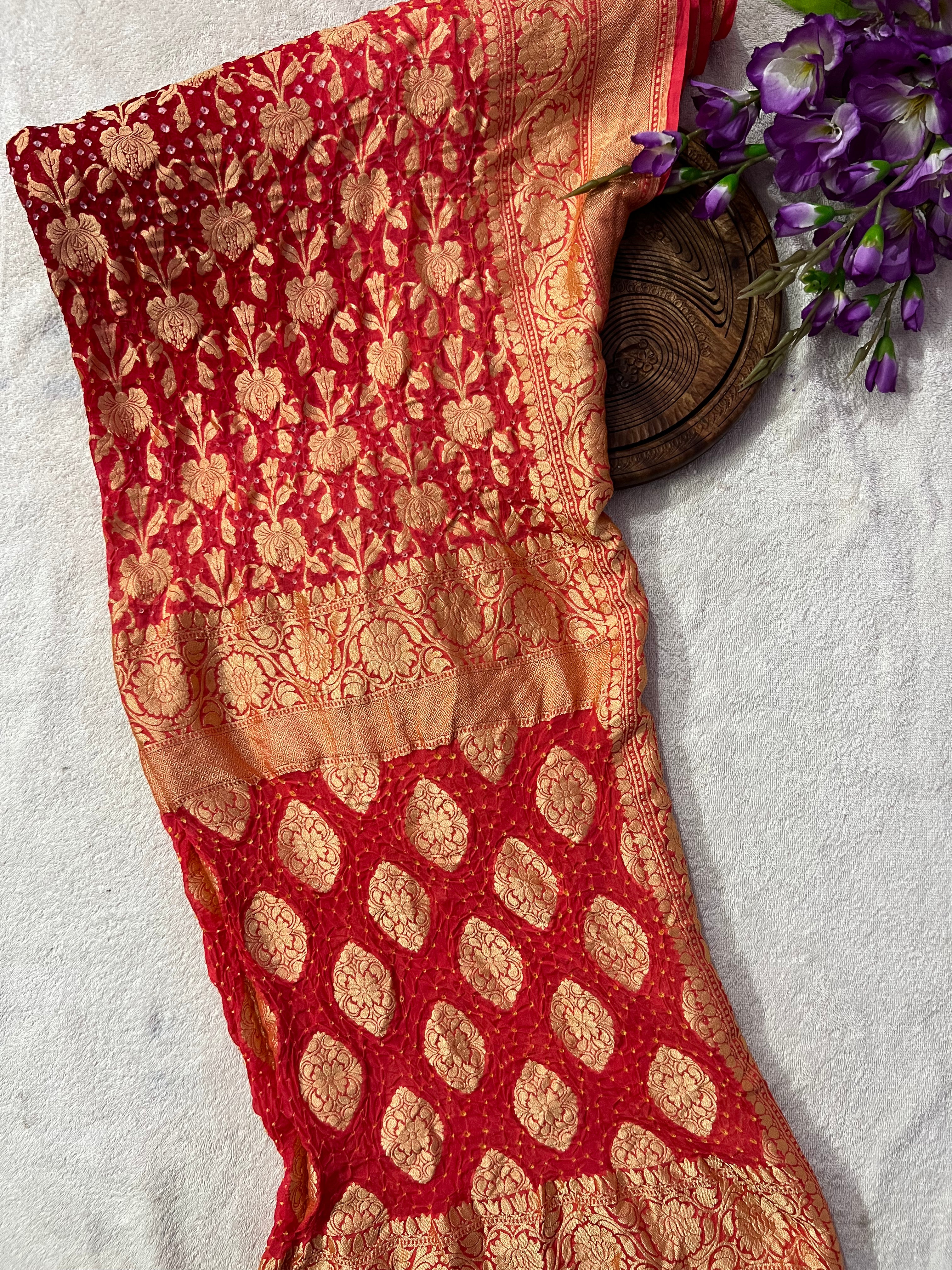 Georgette Bandhej Saree