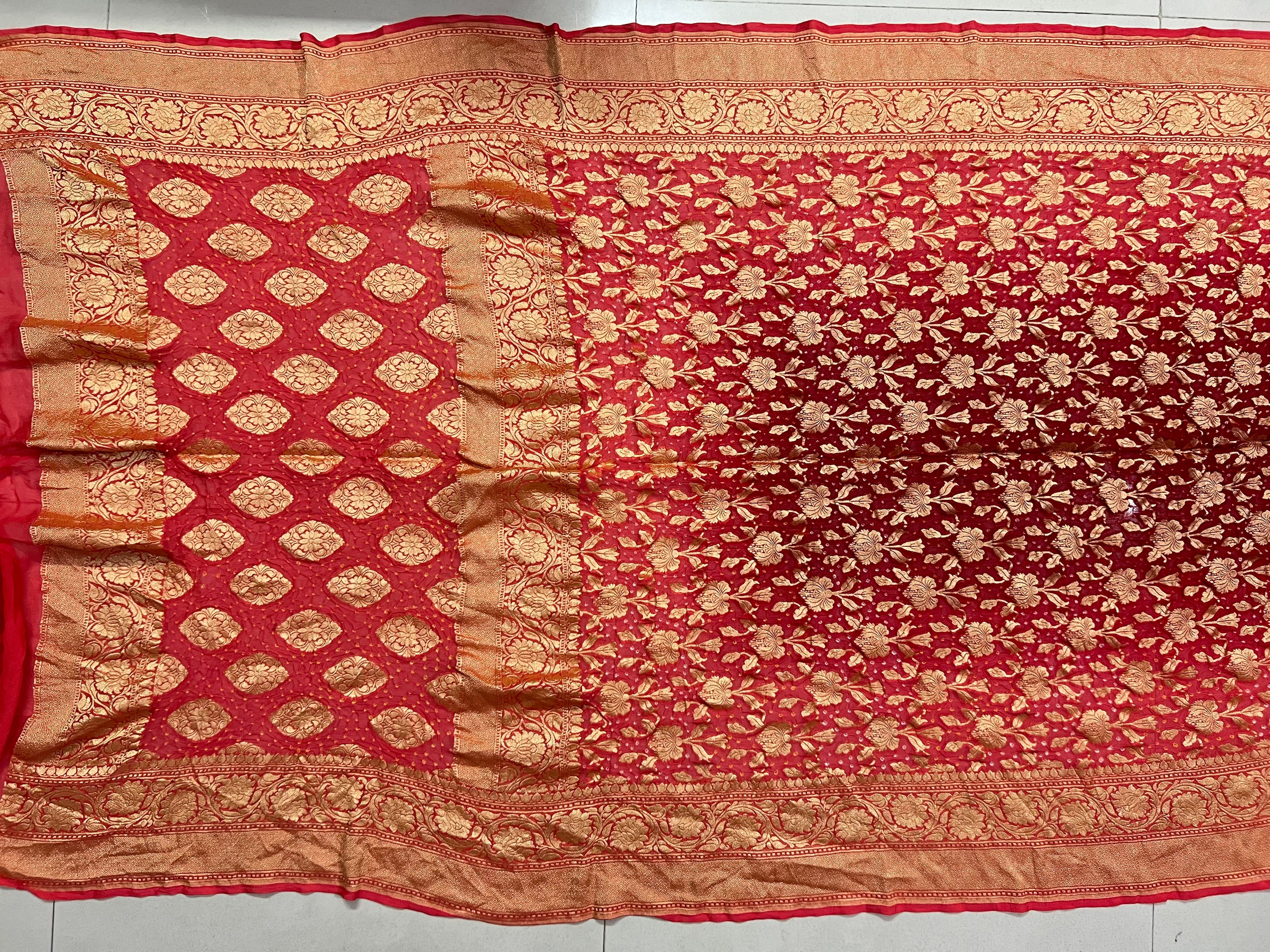 Georgette Bandhej Saree