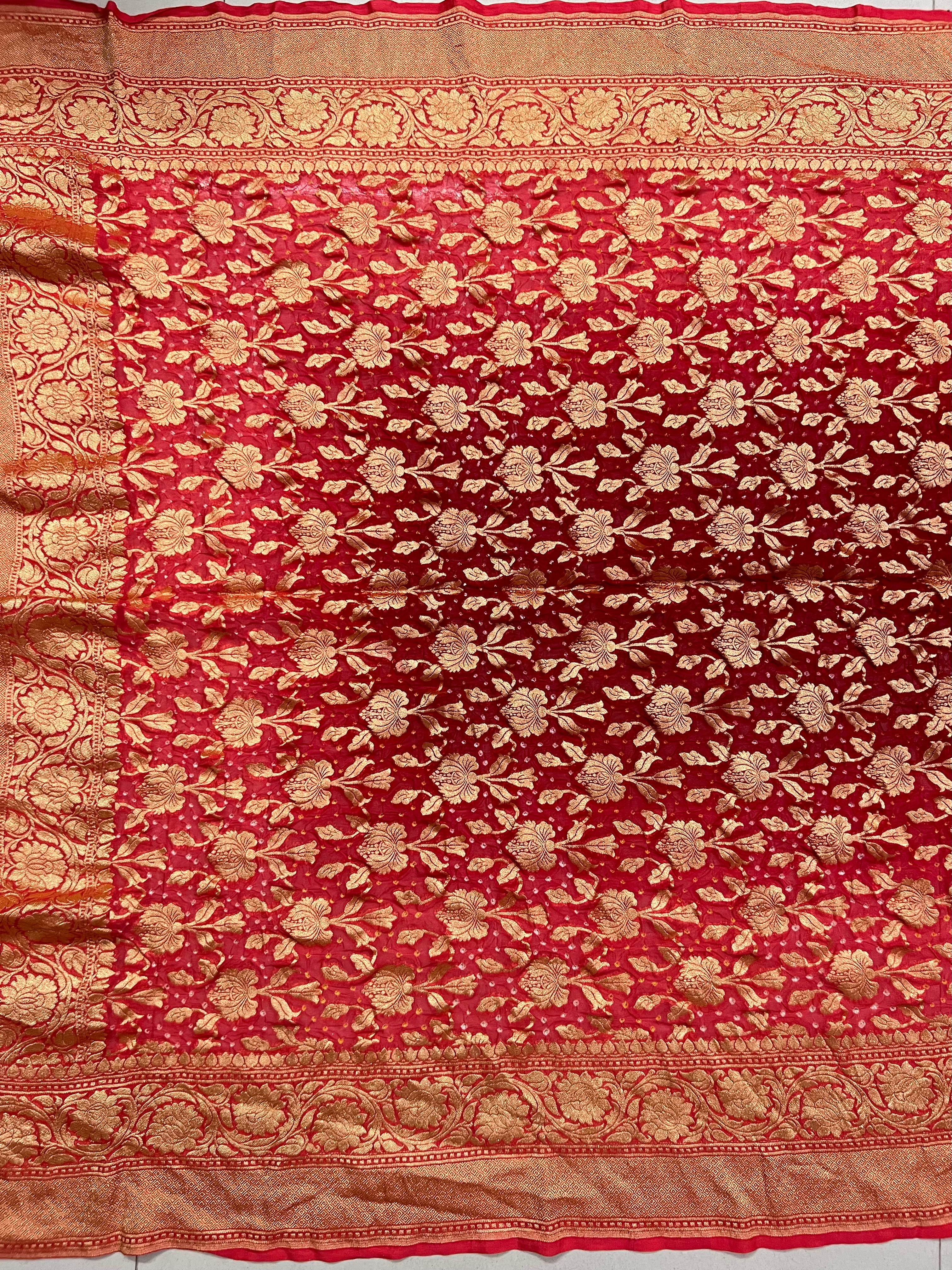 Georgette Bandhej Saree