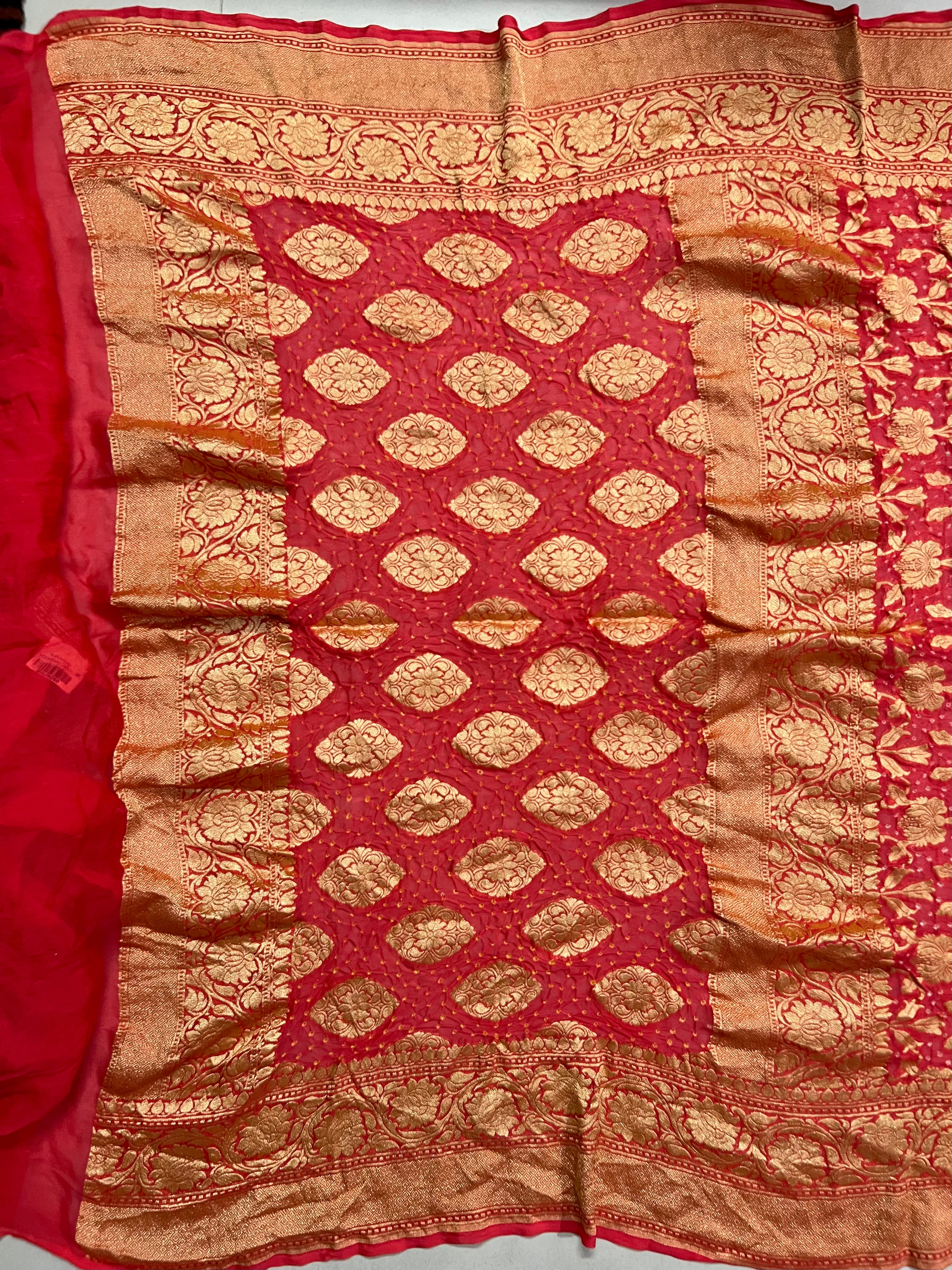 Georgette Bandhej Saree