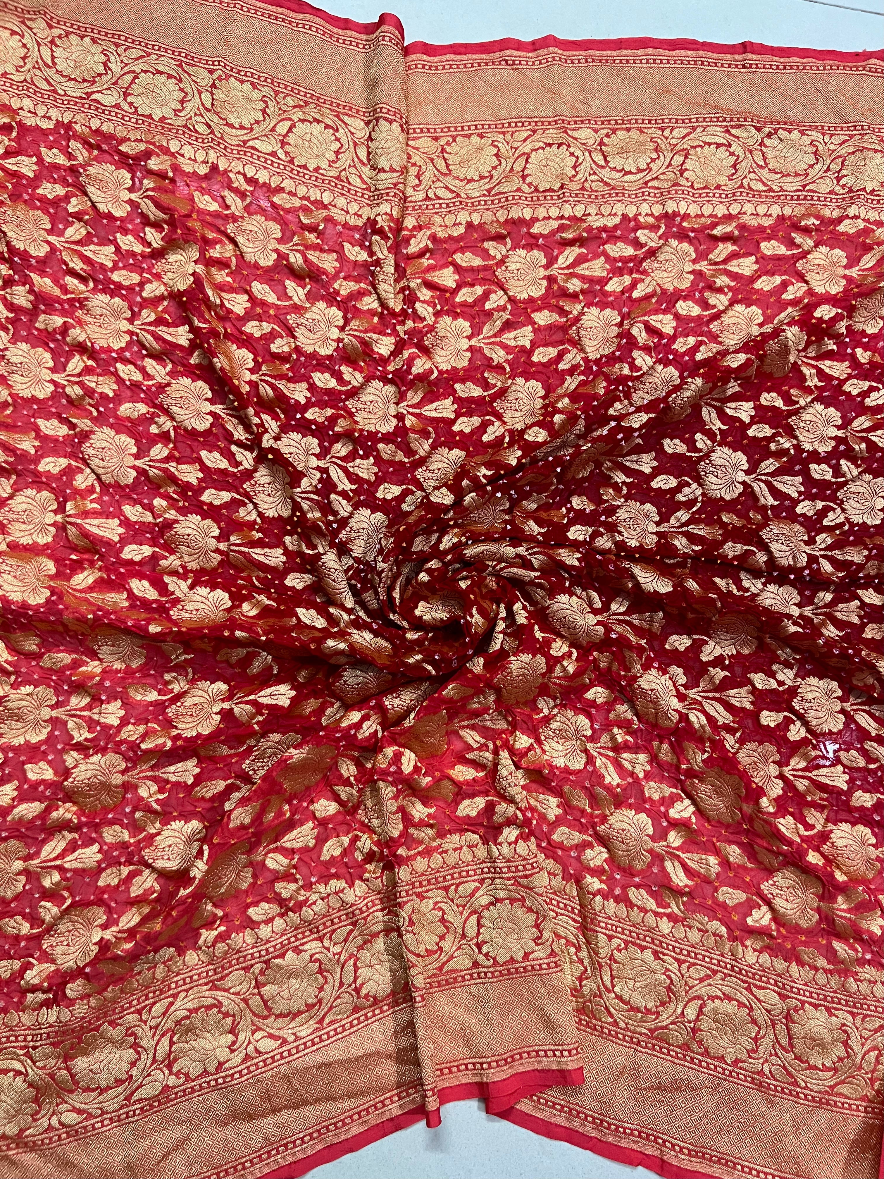 Georgette Bandhej Saree