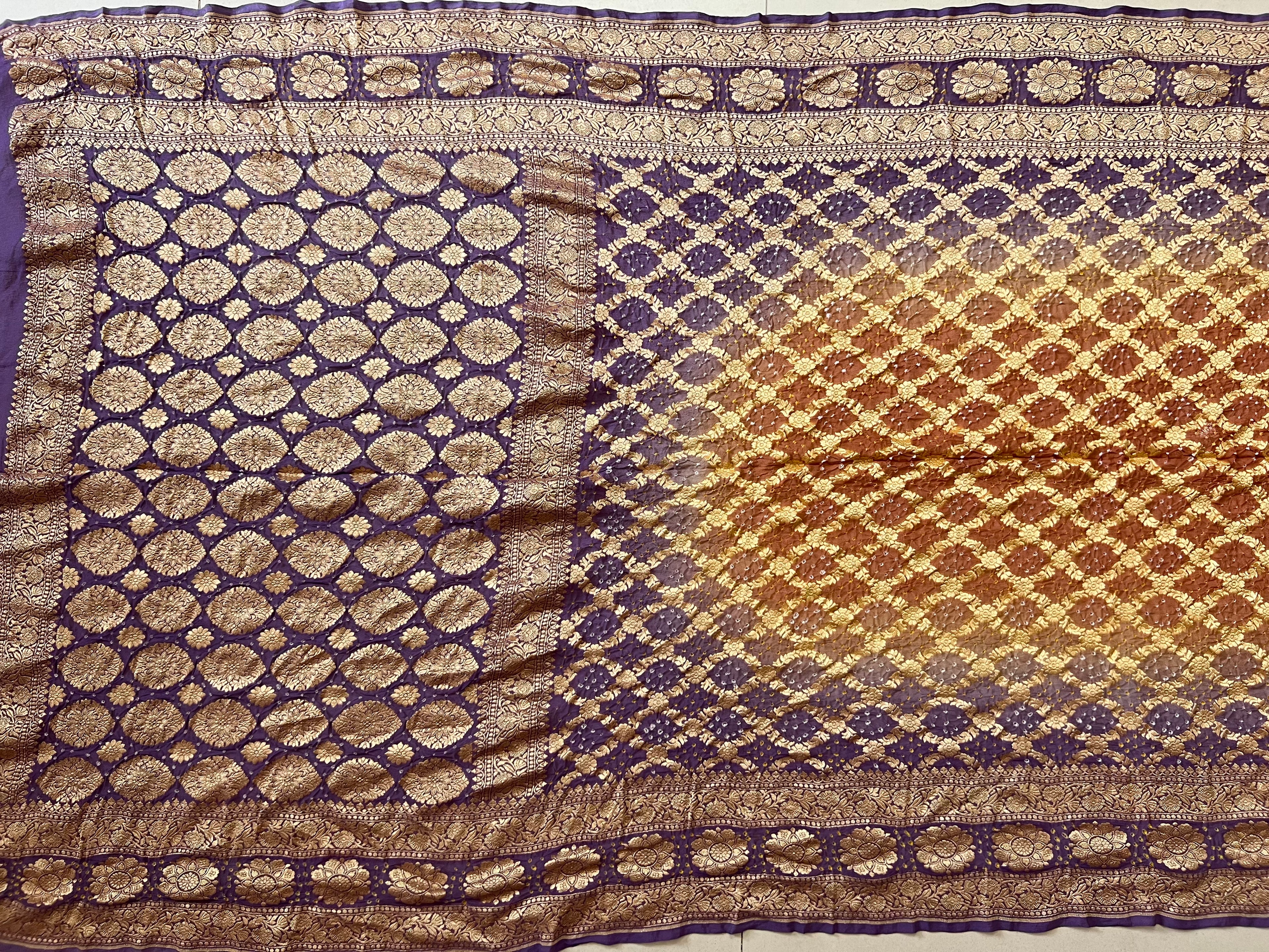 Georgette Bandhej Saree