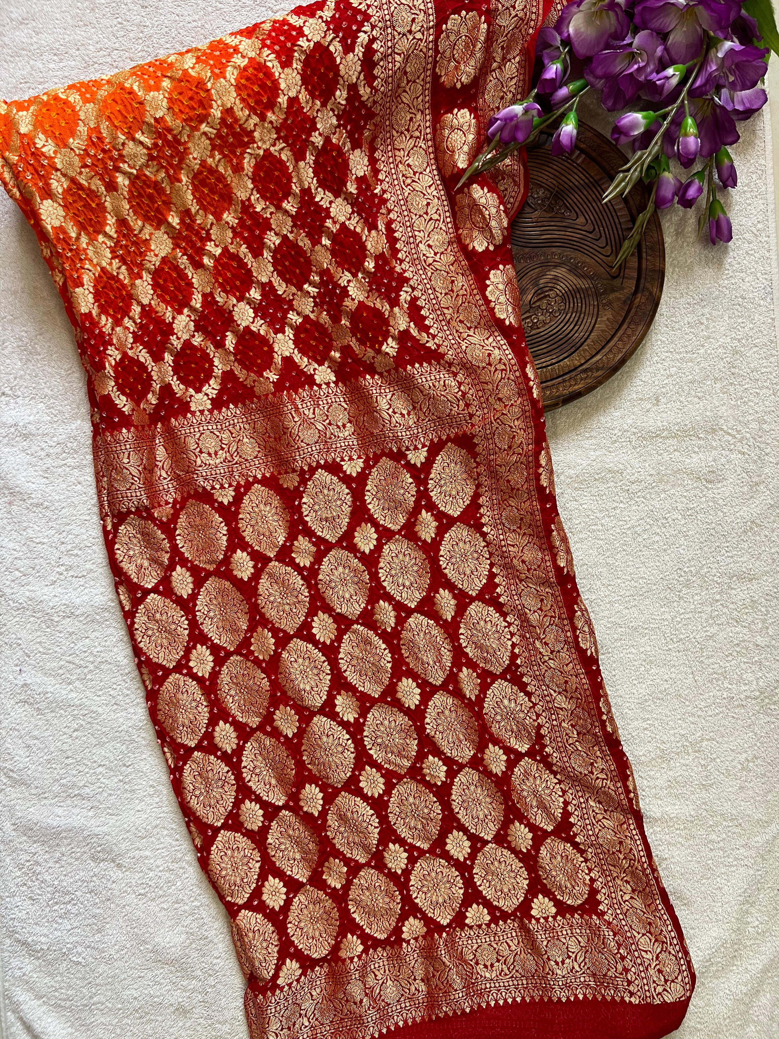 Georgette Bandhej Saree