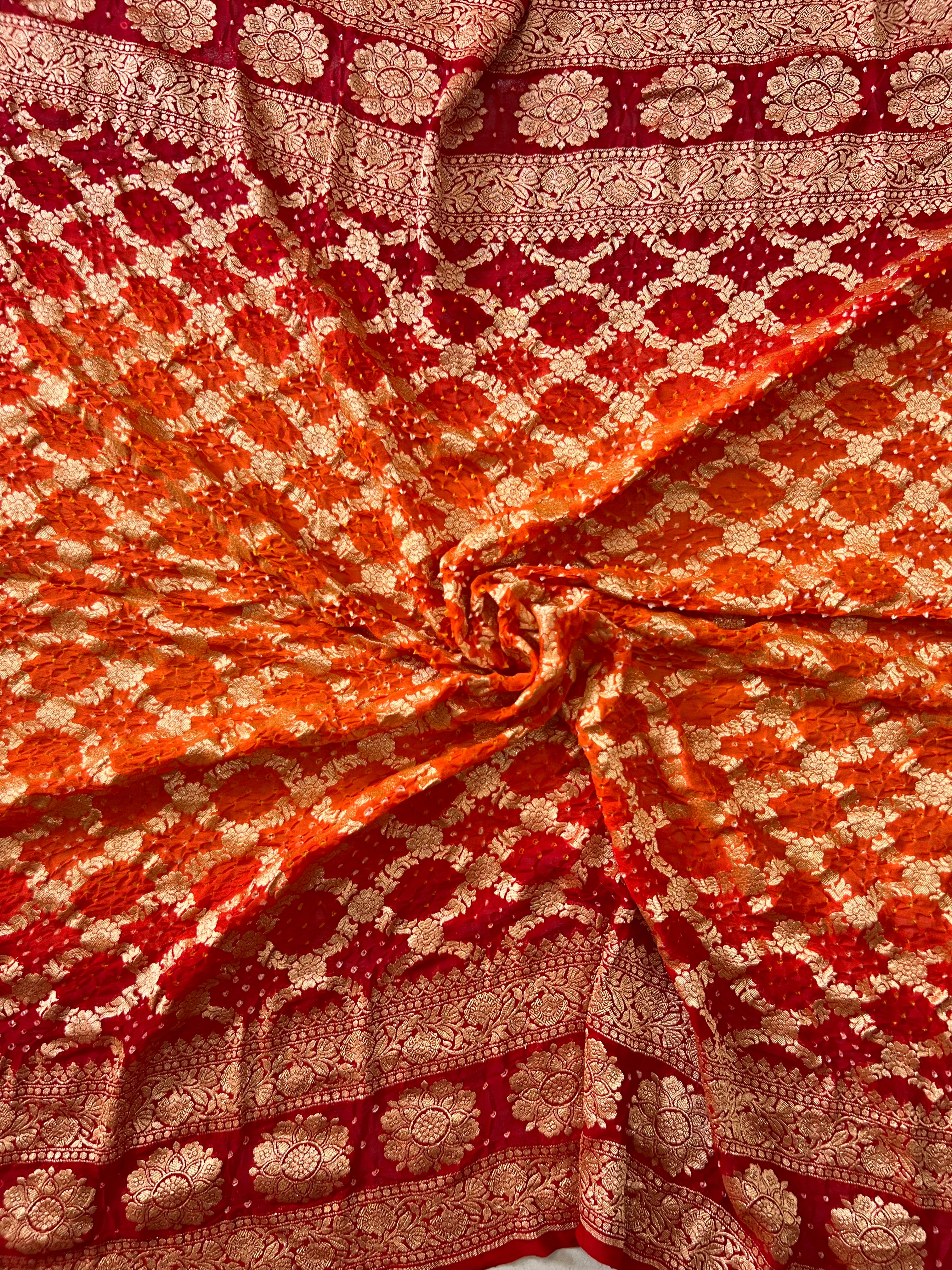 Georgette Bandhej Saree Secondary image
