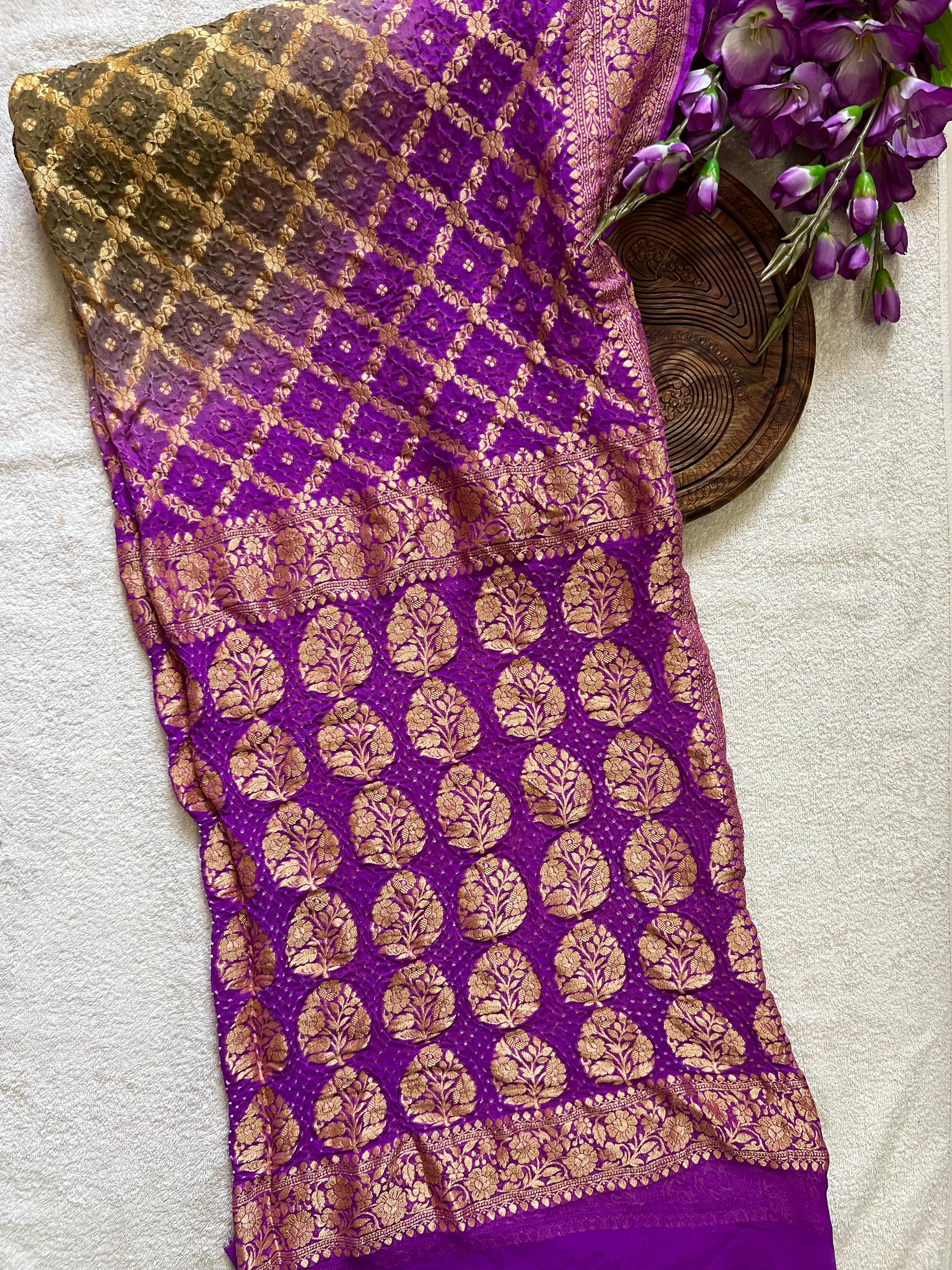 Georgette Bandhej Saree