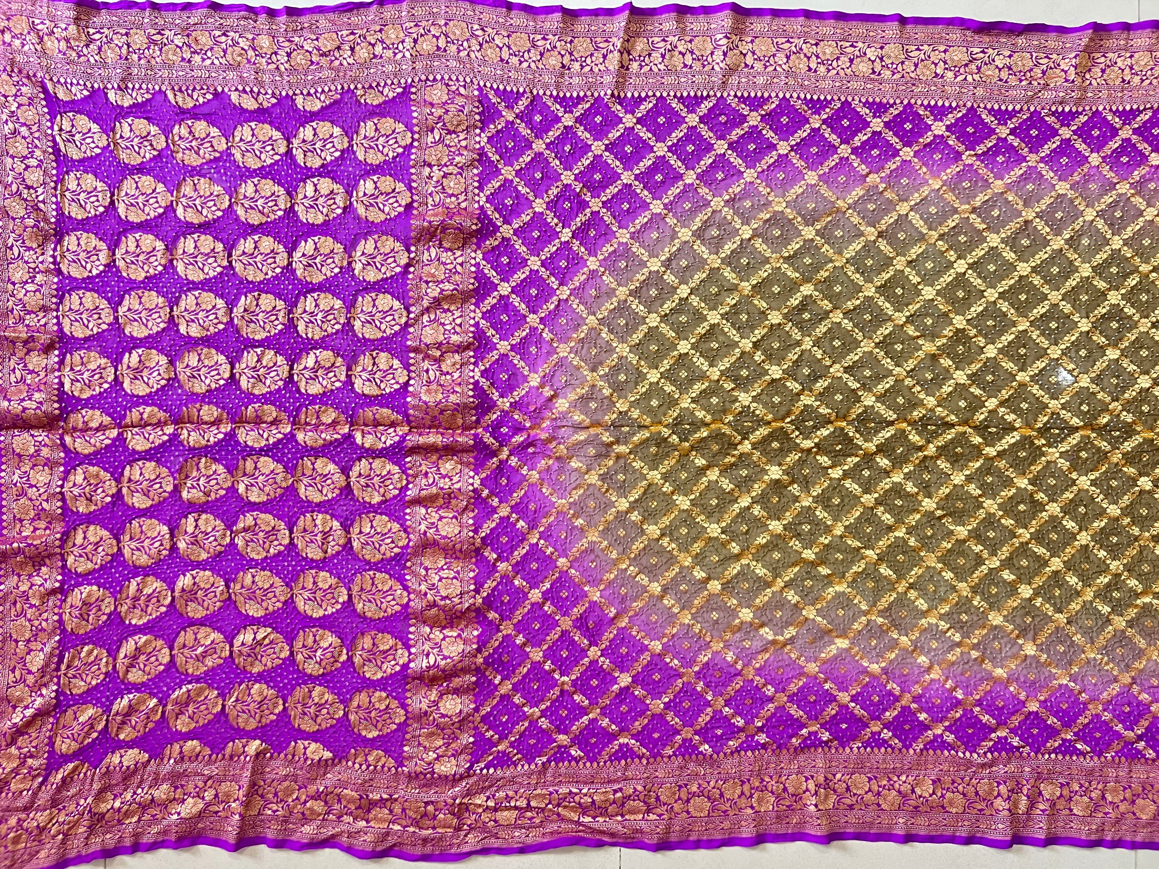 Georgette Bandhej Saree